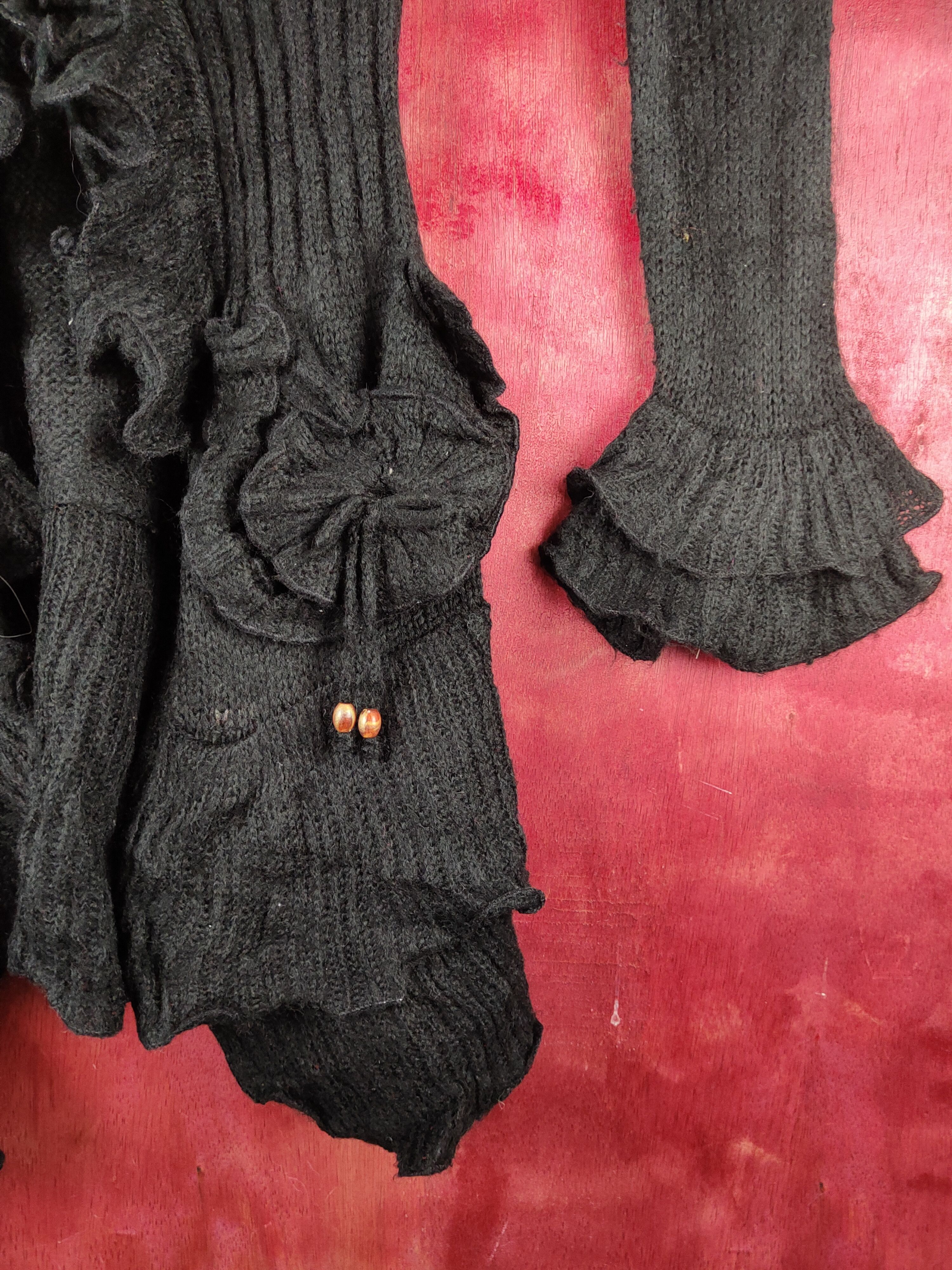 Vintage Premium Black Knitwear Cardigan #S2375 Size M / US 6-8 / IT 42-44 - 6 Thumbnail