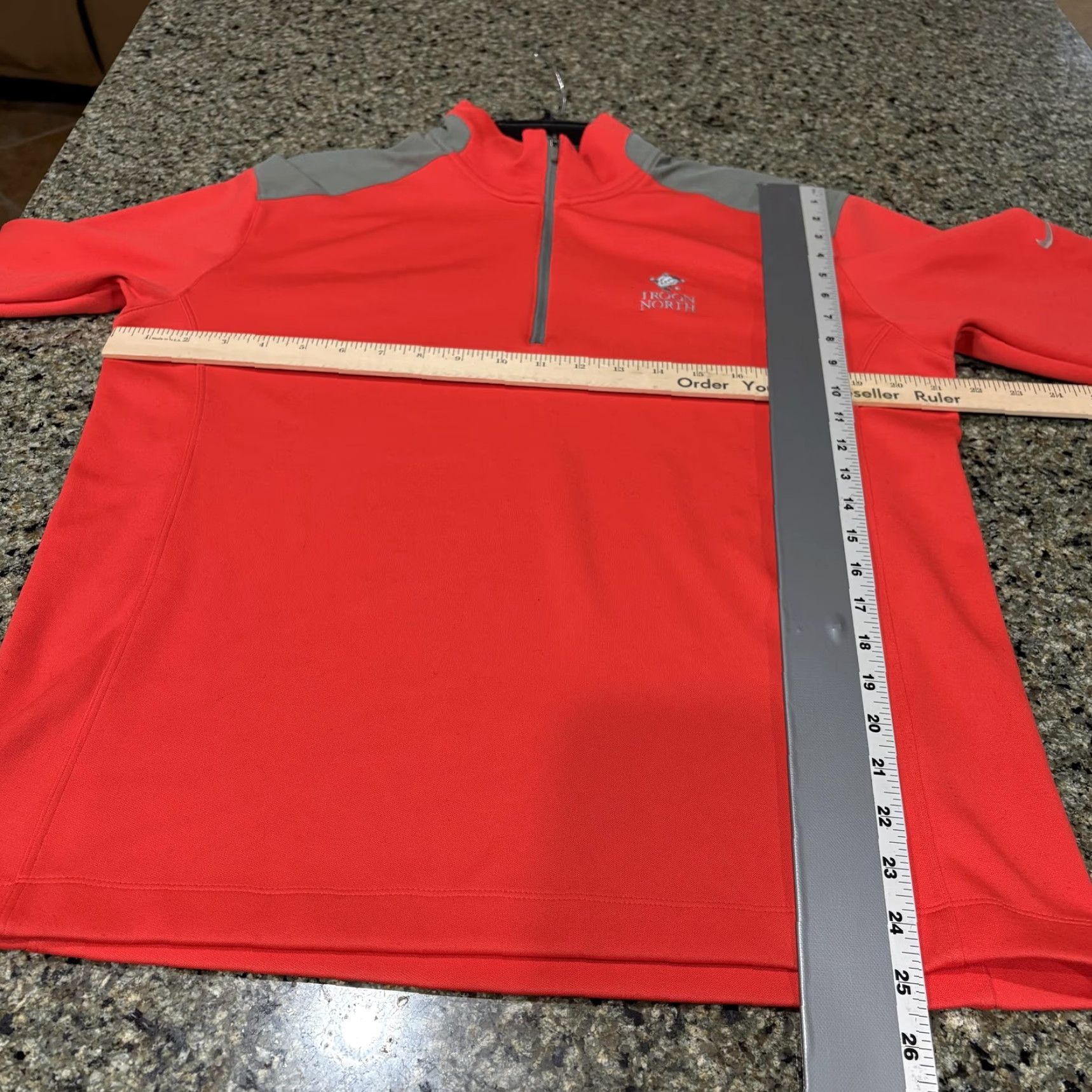 Nike Nike Golf Pullover Mens M Coral Red 1/4 Zip Dri-FIT Tour Performance Troon North Size US M / EU 48-50 / 2 - 4 Thumbnail