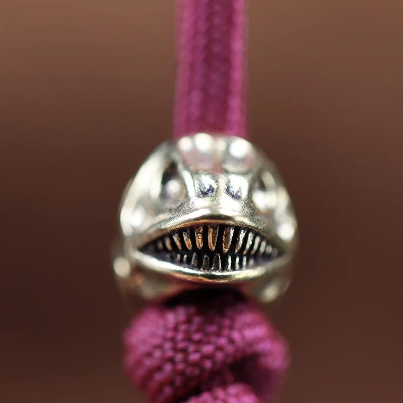 Handmade 3Pcs Piranha Skull Knife Beads Paracord Bead Zipper Umbrella Size ONE SIZE - 4 Thumbnail