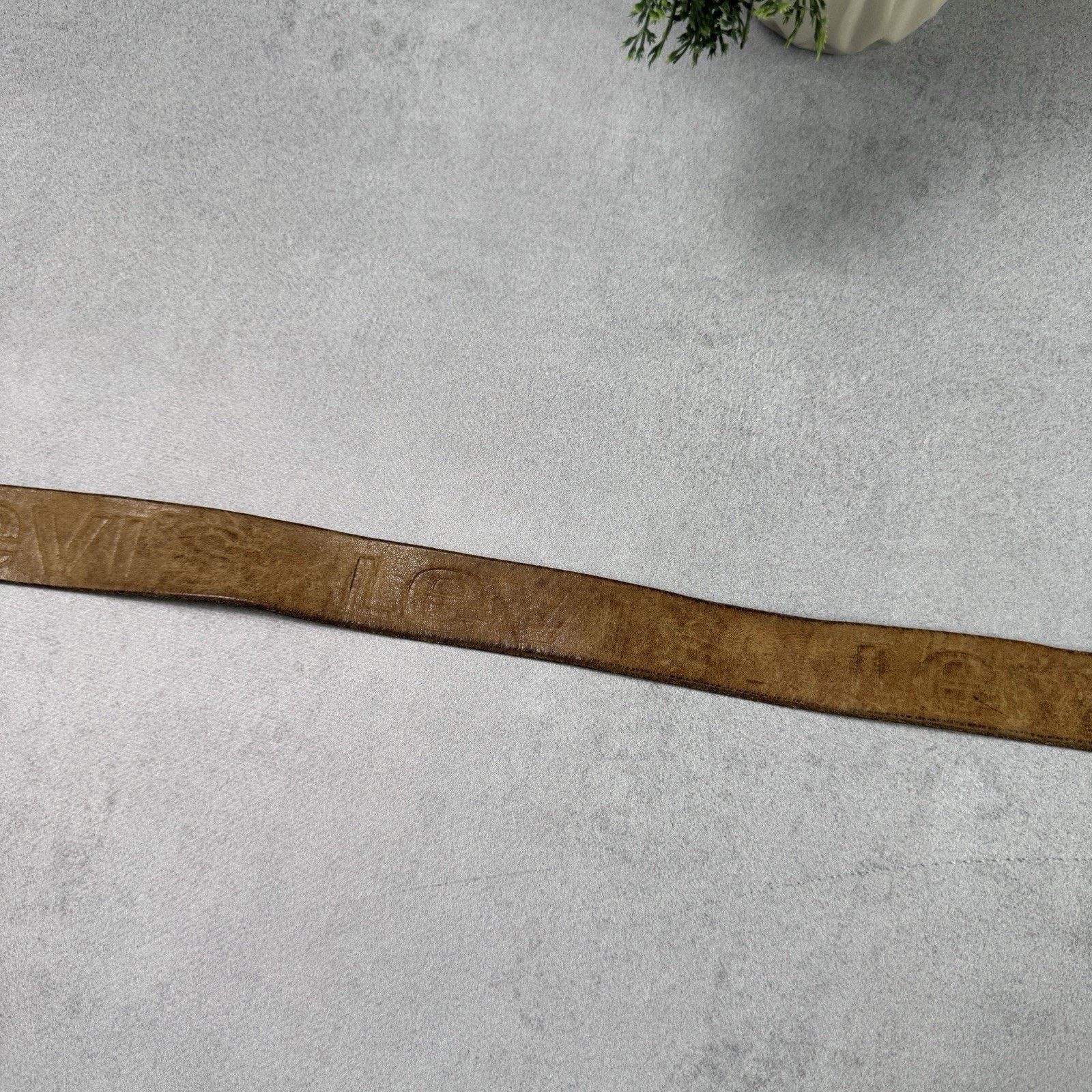 Levi's Vintage Levis Logo Belt Leather Brown Size 38 - 5 Thumbnail