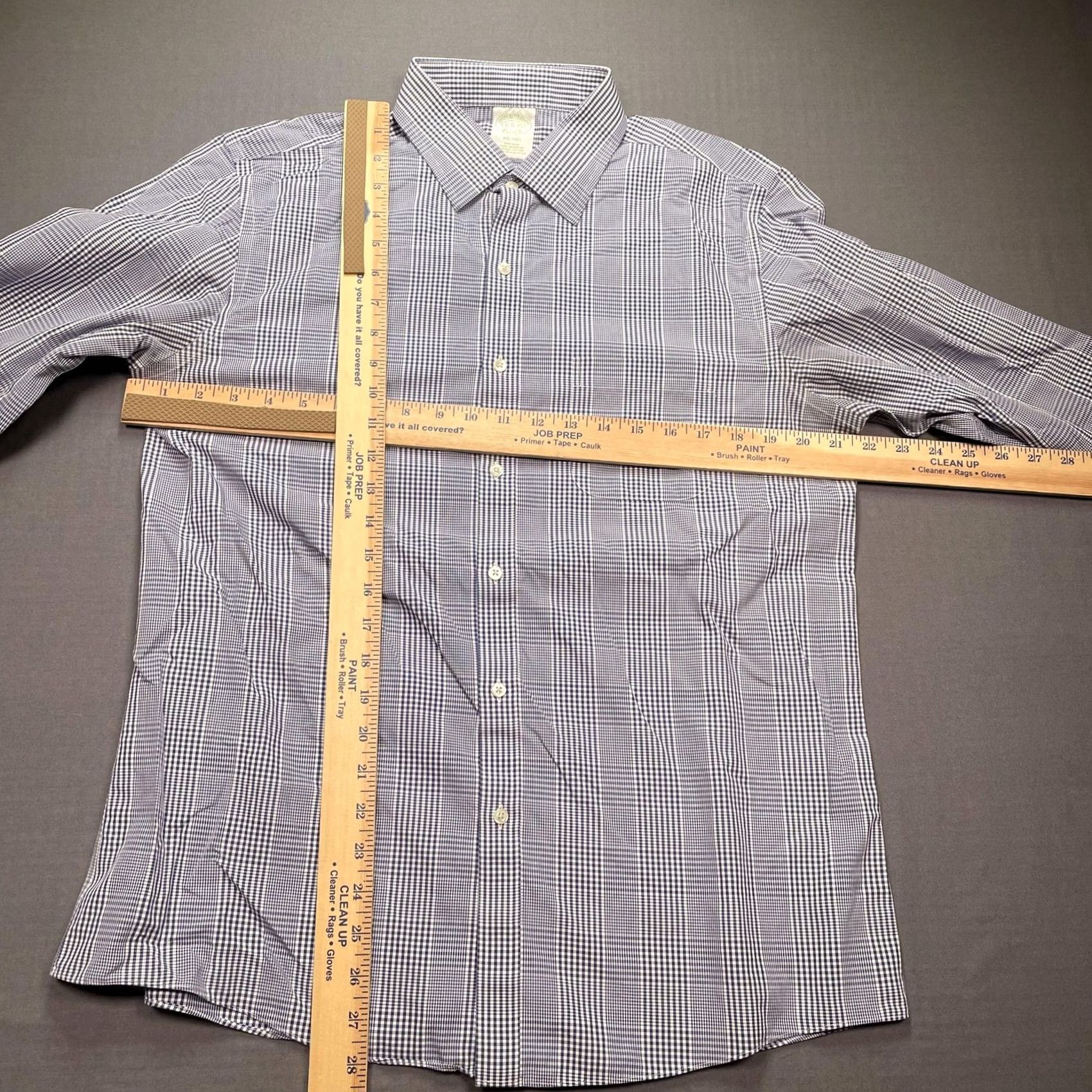 Brooks Brothers Brooks Brothers Shirt Mens Large 16.5 35 Blue Check Non Iron Long Sleeve Supima Milano Extra Slim Button-Up Shirt Size US L / EU 52-54 / 3 - 3 Thumbnail