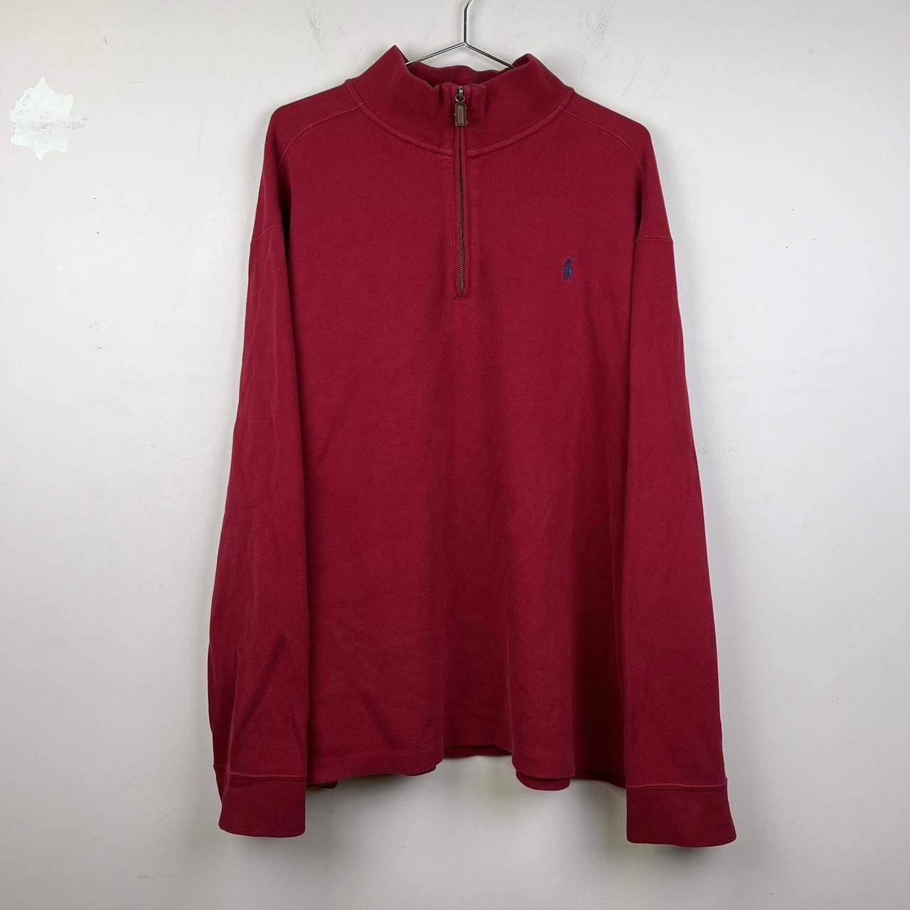 Polo Ralph Lauren Polo Ralph Lauren 1/4 Zip Pullover - Vintage Red Size US XXL / EU 58 / 5 - 1 Thumbnail