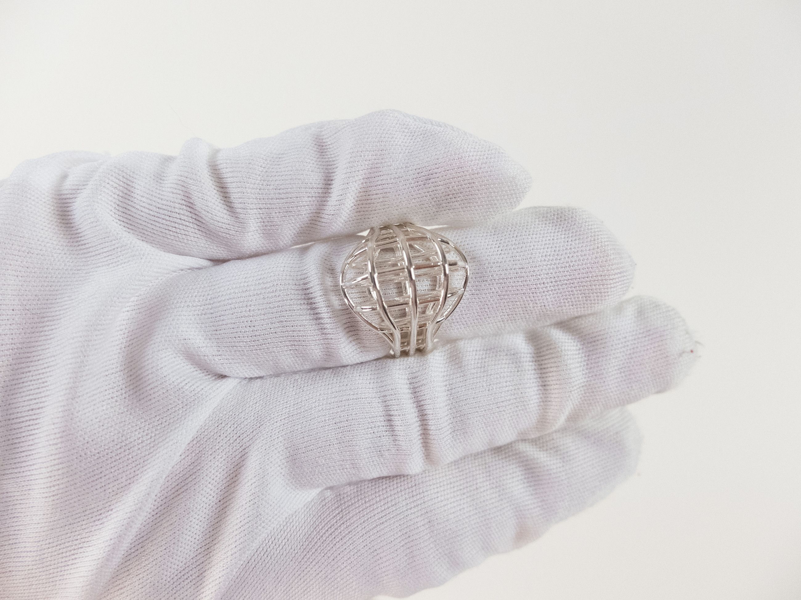 Bottega Veneta BOTTEGA VENETA Outline Sterling silver cage ring 7 15 q Size ONE SIZE - 6 Thumbnail