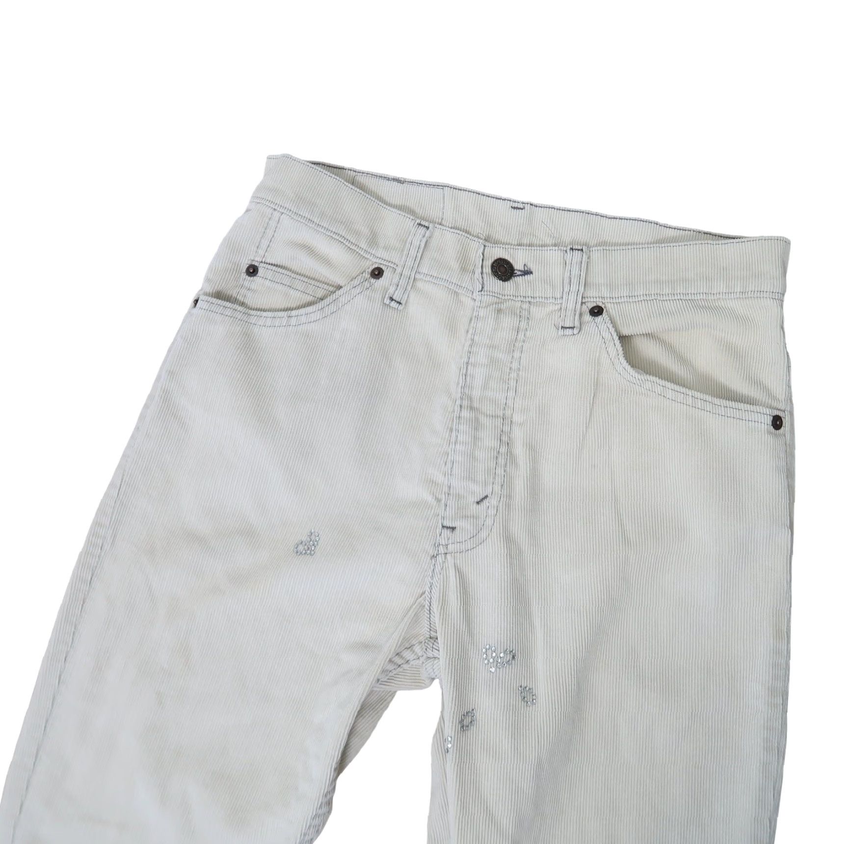 Levi's VINTAGE Levi's Cream Corduroy High Rise Bootcut Flare Jeans Womens 31x32 Boots Cut Bohemian 1970s Men/Women? Size 30" / US 8 / IT 44 - 2 Thumbnail