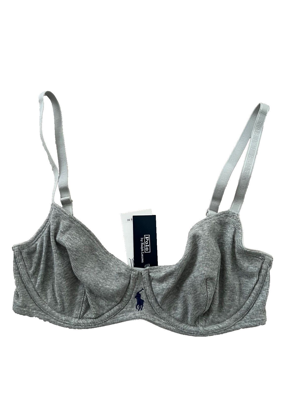 Polo Ralph Lauren Polo Ralph Lauren Modern Rib Demi Bra Heather Grey ( 34C ) Size S / US 4 / IT 40 - 2 Thumbnail