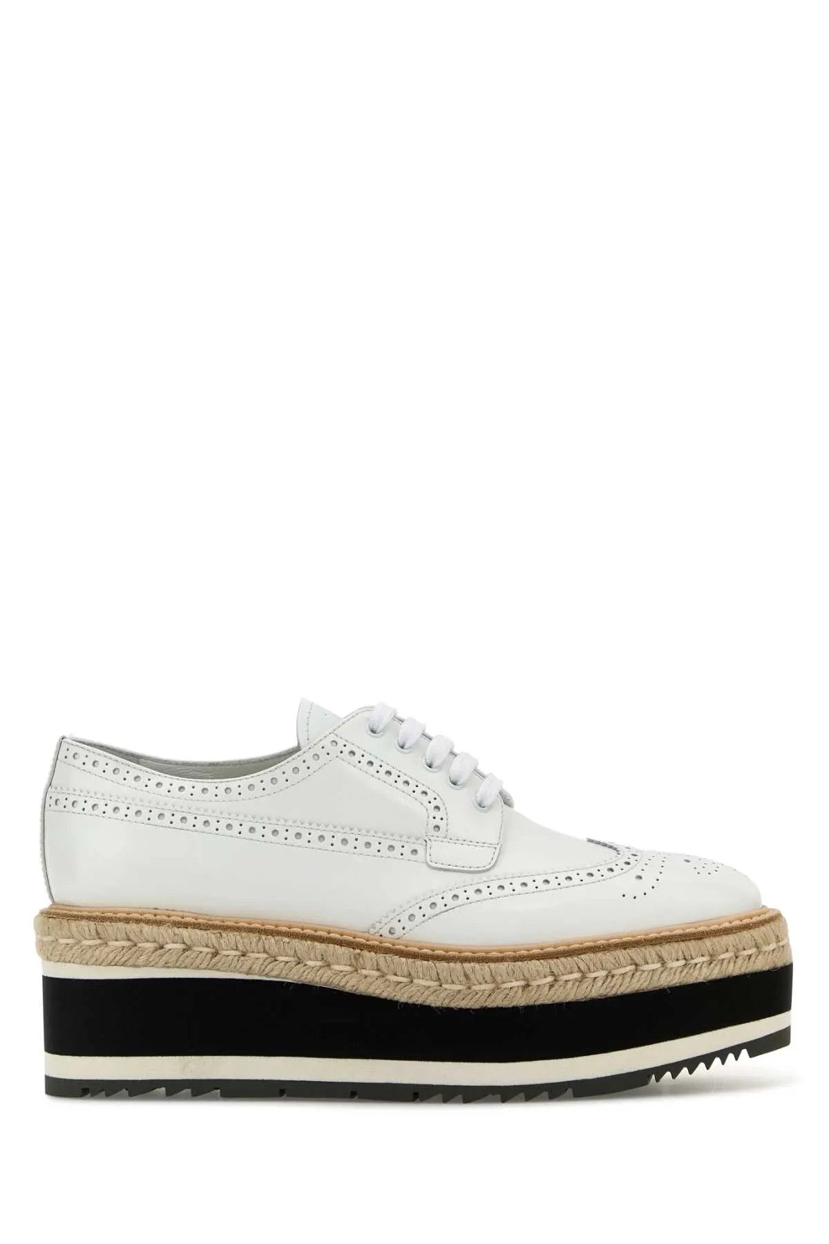 Prada os11x0126 Leather Lace-up Shoes in White Size US 11 / IT 41 - 1 Thumbnail
