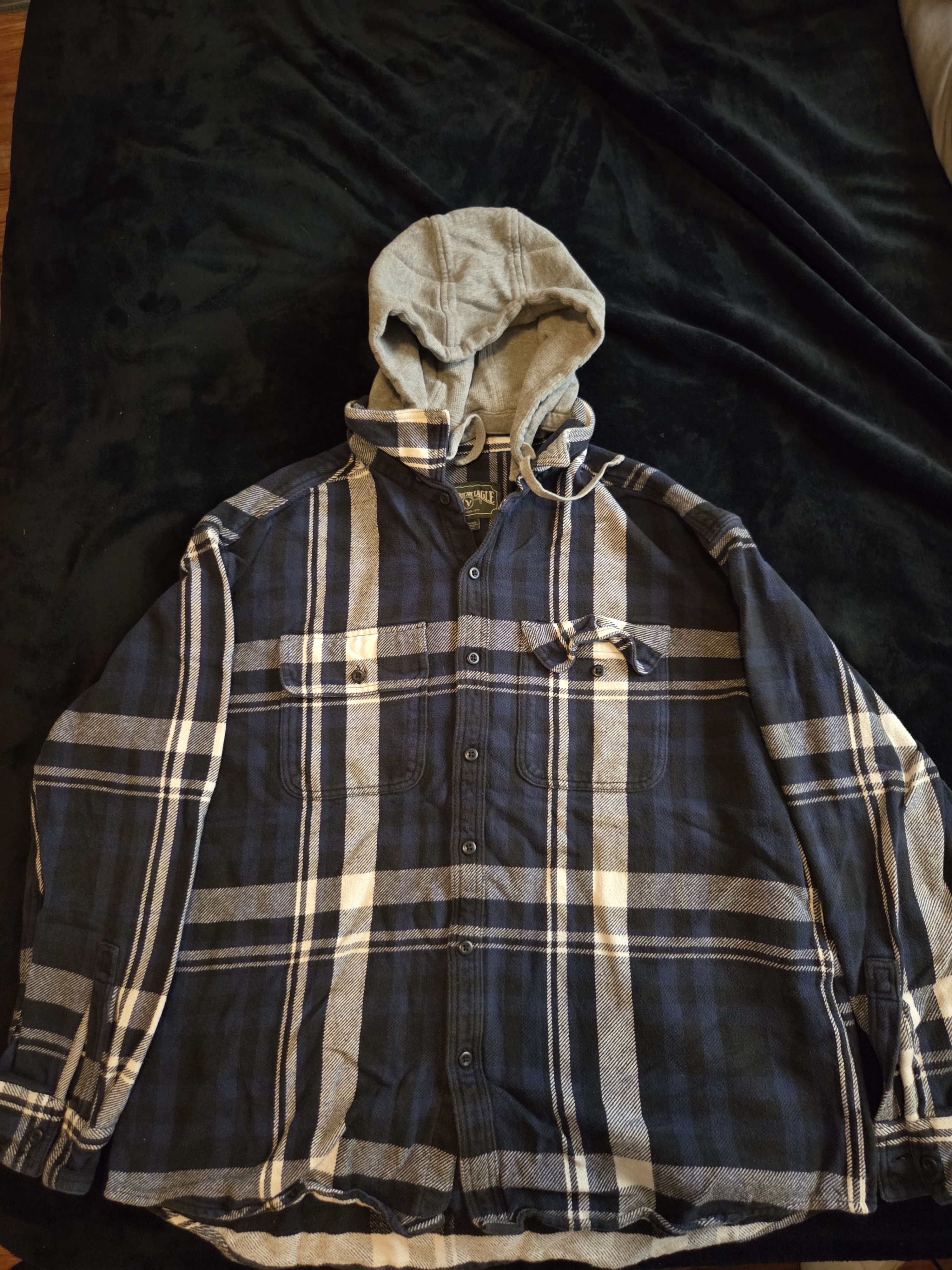 American Eagle Outfitters American Eagle Flannel Hoodie Size US XXL / EU 58 / 5 - 1 Thumbnail