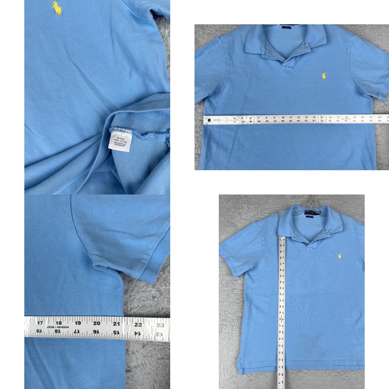 Ralph Lauren VINTAGE Ralph Lauren Polo Shirt 2XL Blue Slim Fit Short Sleeve Cotton Mens Size US XXL / EU 58 / 5 - 8 Thumbnail