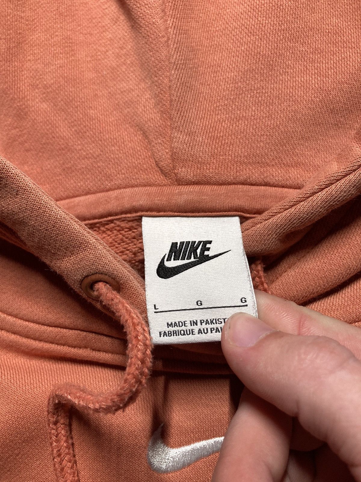 Nike × Vintage ⛩️ Nike Hoodie Center Logo Vintage Y2K Baggy Faded orange Size US L / EU 52-54 / 3 - 5 Thumbnail