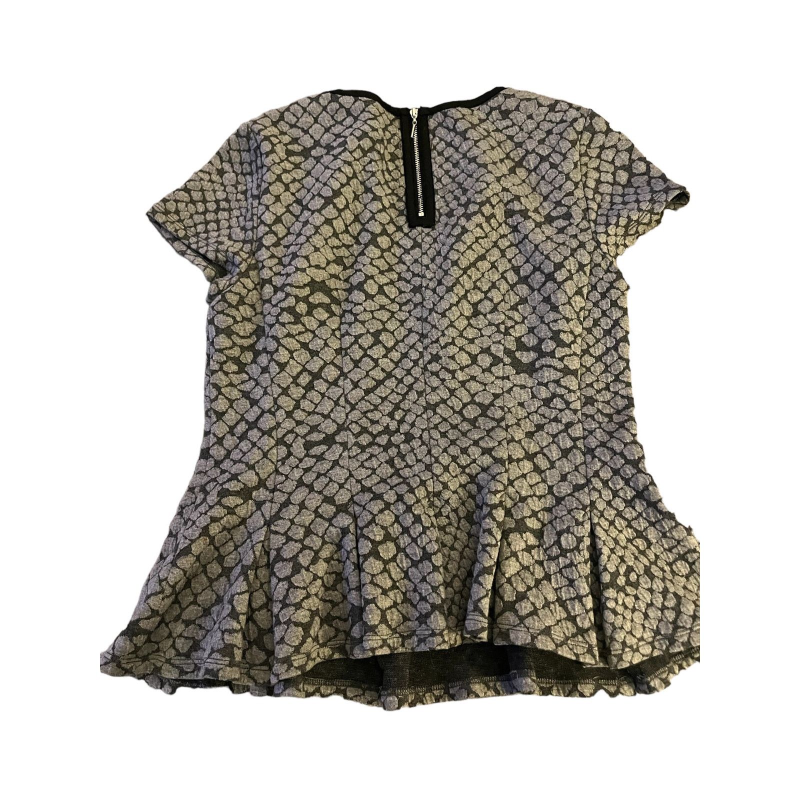 Rebecca Taylor Rebecca Taylor Size 10 Peplum Knit Top with Faux Leather Size L / US 10 / IT 46 - 3 Thumbnail