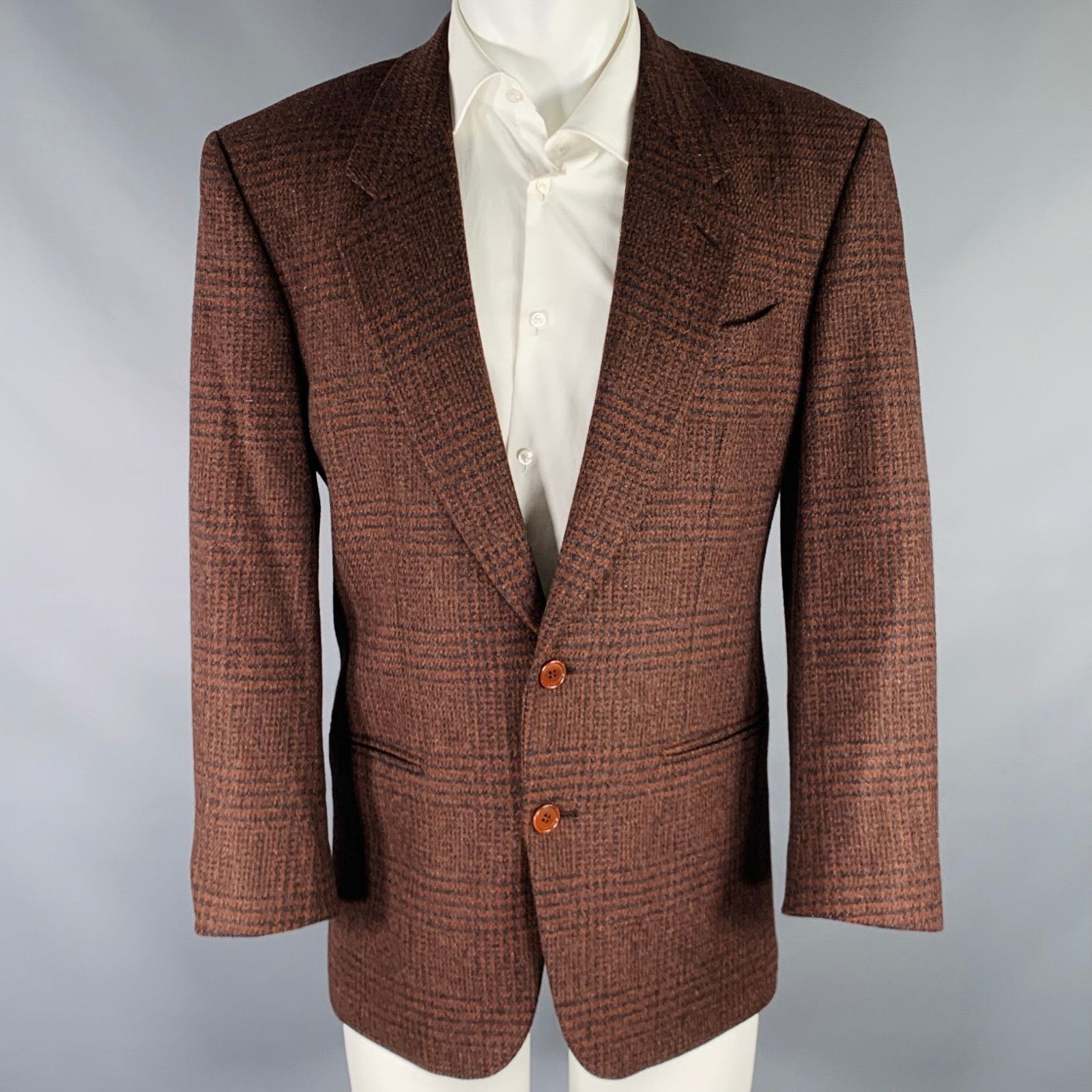 Missoni Brown Black Glenplaid Virgin Wool Oversized Sport Coat Size 38R - 1 Thumbnail