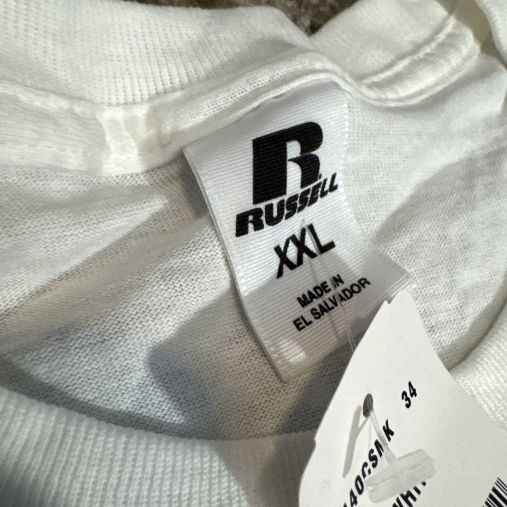 Russell Athletic VINTAGE Russell Athletic T-Shirt Men 2XL White NOS New With Tags Advertising Y2K Shirt Size US XXL / EU 58 / 5 - 5 Thumbnail