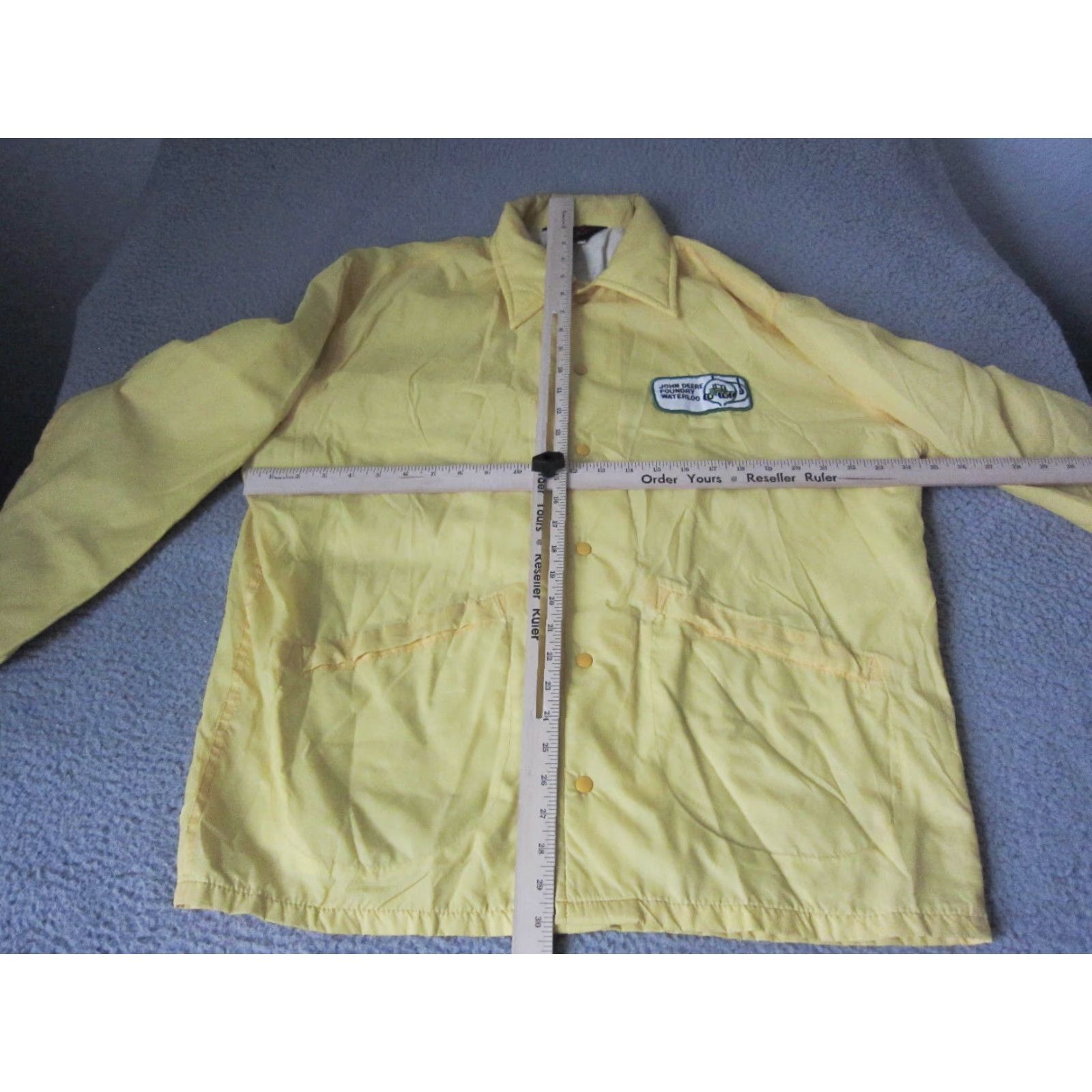 John Deere VINTAGE John Deere Jacket Mens L Yellow Bomber Satin Nylon UAW 80s Workwear Short Snap Coat Size US L / EU 52-54 / 3 - 5 Thumbnail