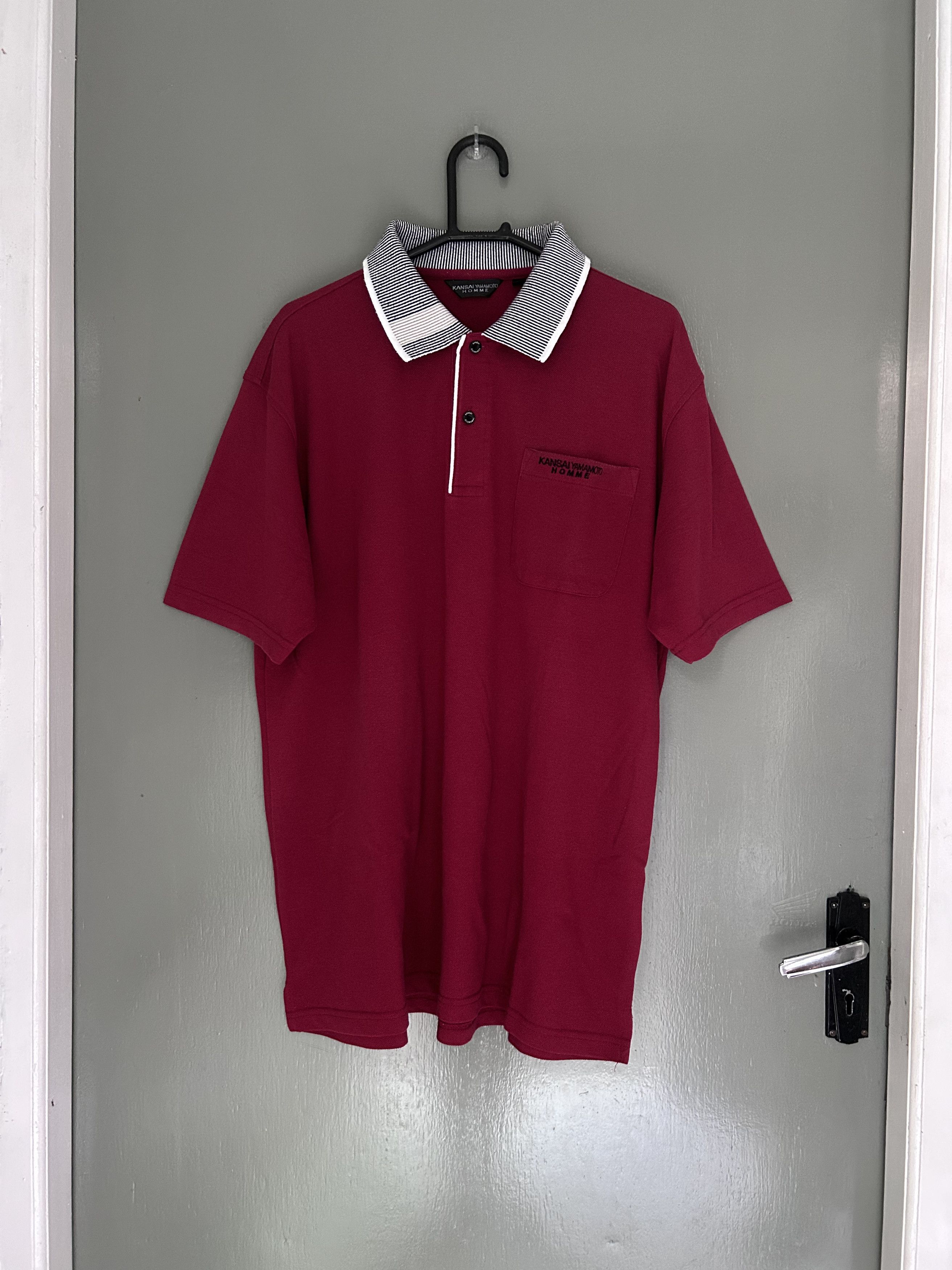Japanese Brand × Kansai Yamamoto × Vintage Vintage Kansai Yamamoto Homme Polo Shirt Size US XL / EU 56 / 4 - 1 Thumbnail