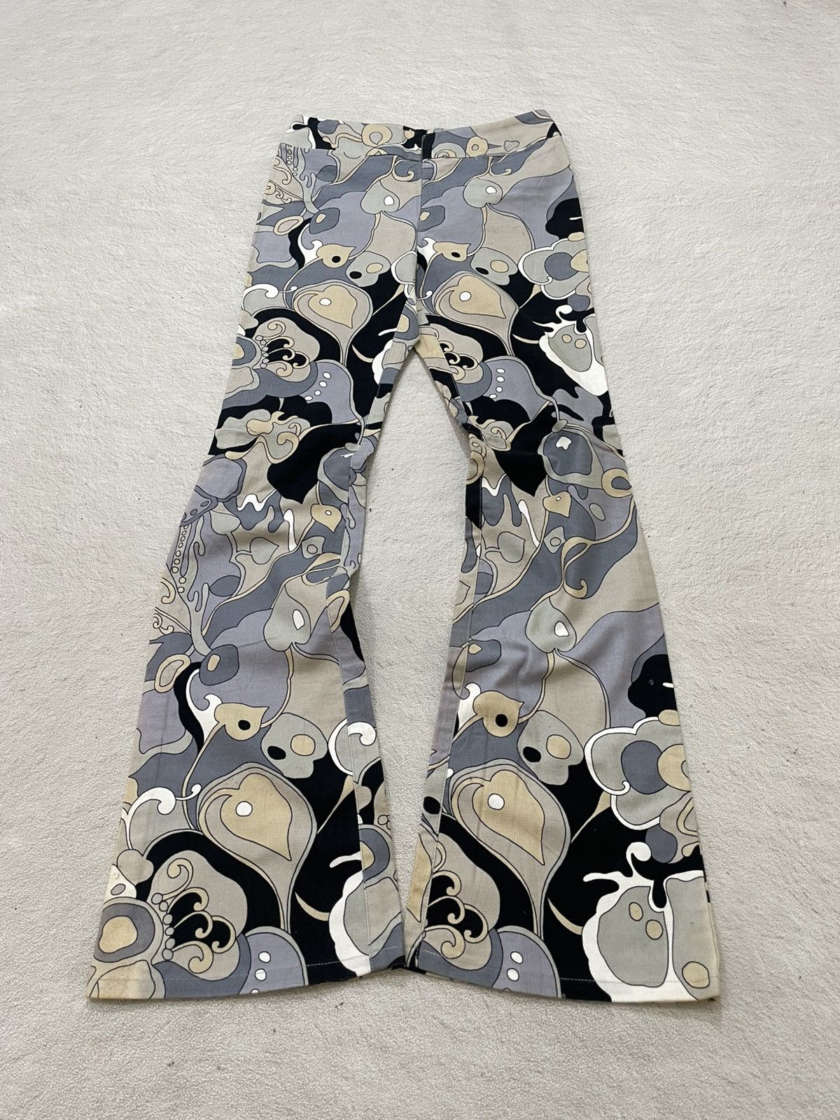 Katharine Hamnett London Katharine Hamnet archive Abstract Pattern Flare Pants Y2K Size 26" / US 2 / IT 38 - 1 Thumbnail