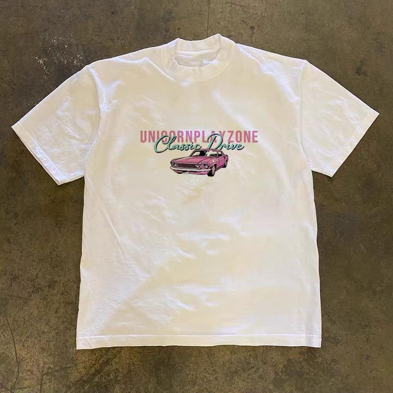 Japanese Brand White Casual Retro Car-Print T-Shirt Size US M / EU 48-50 / 2 - 1 Thumbnail