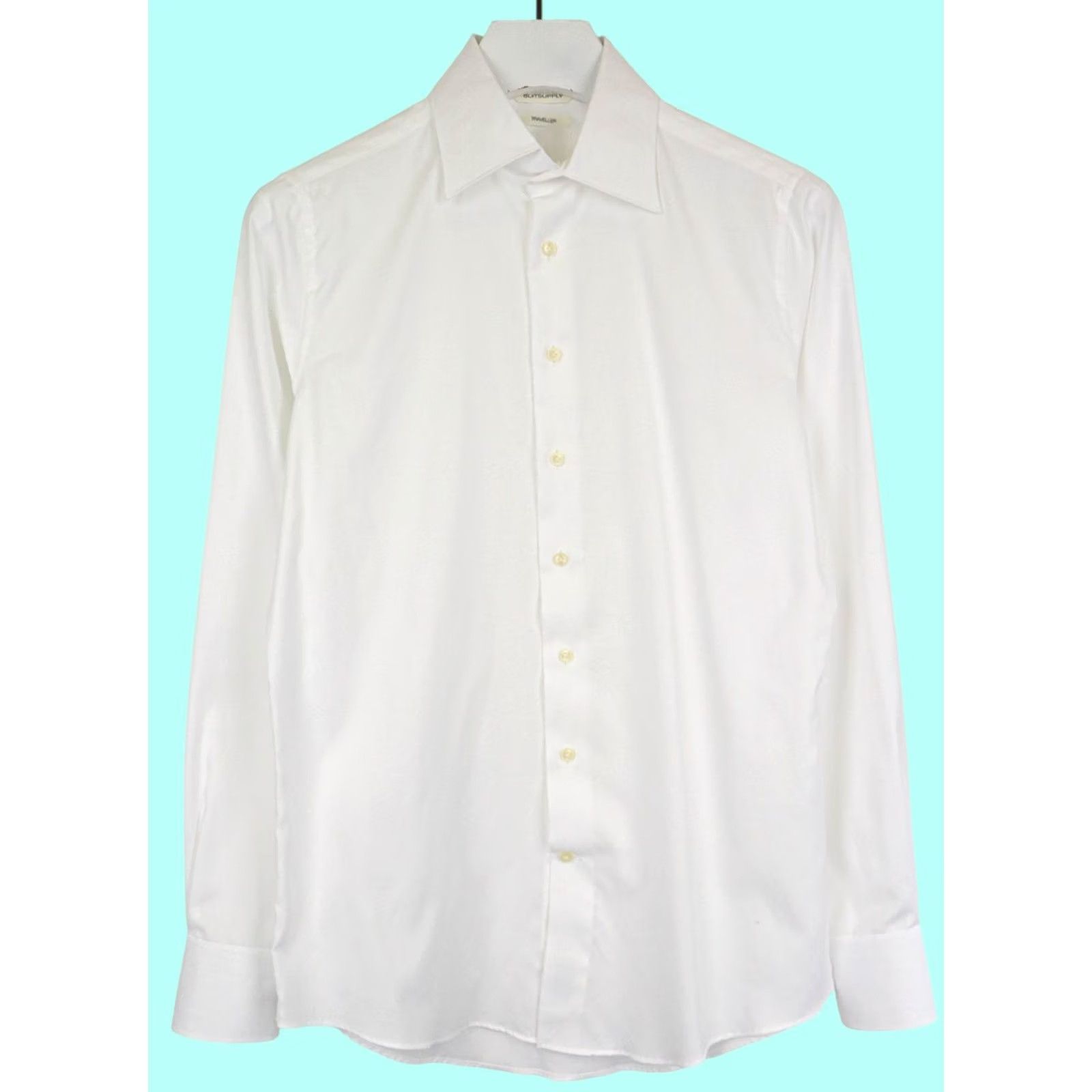 Suitsupply Suitsupply Traveller Slim Fit Formal Shirt Men's 38/15 White Spread Collar Shirt Slim 100% Cotton Dress Shirt Men Mens Size 38R - 2 Thumbnail