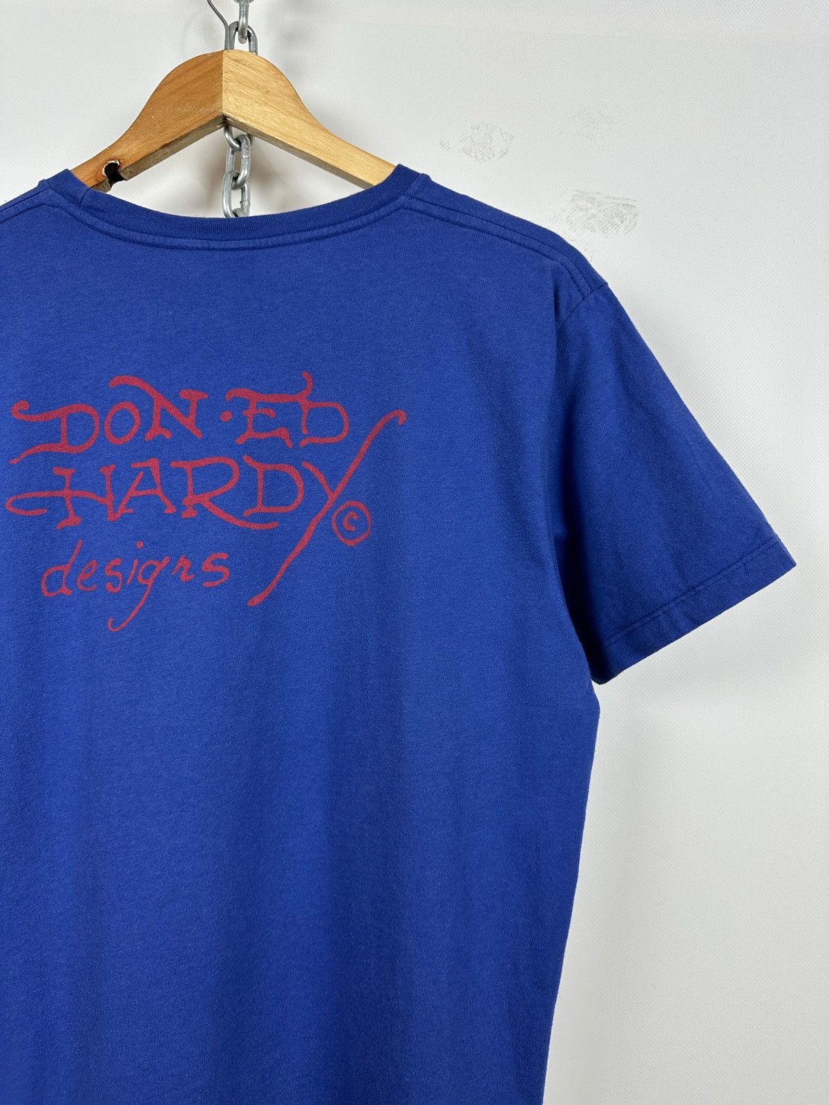 Ed Hardy Vintage Ed Hardy Rhinestones Skull Eagle Blue T-Shirt Size US M / EU 48-50 / 2 - 12 Thumbnail