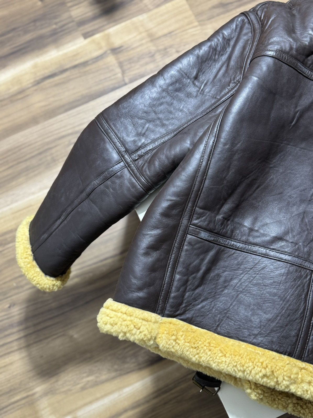 Vintage Vintage 90s Aviator Winter Leather Sherpa Jacket Size US XL / EU 56 / 4 - 11 Thumbnail