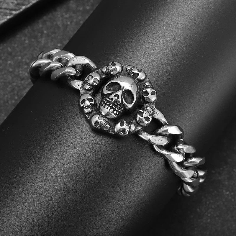 Jewelry Gothic Full Skull Ghost Head Bracelet Size ONE SIZE - 5 Thumbnail