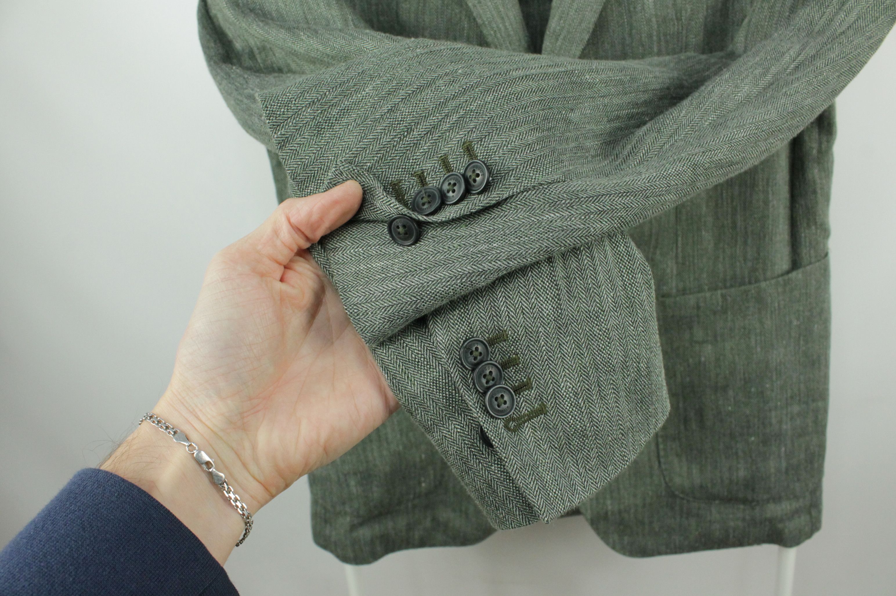 Boggi Boggi Micro Herringbone Linen Wool Sport Coat Blazer Jacket Size US M / EU 48-50 / 2 - 5 Thumbnail