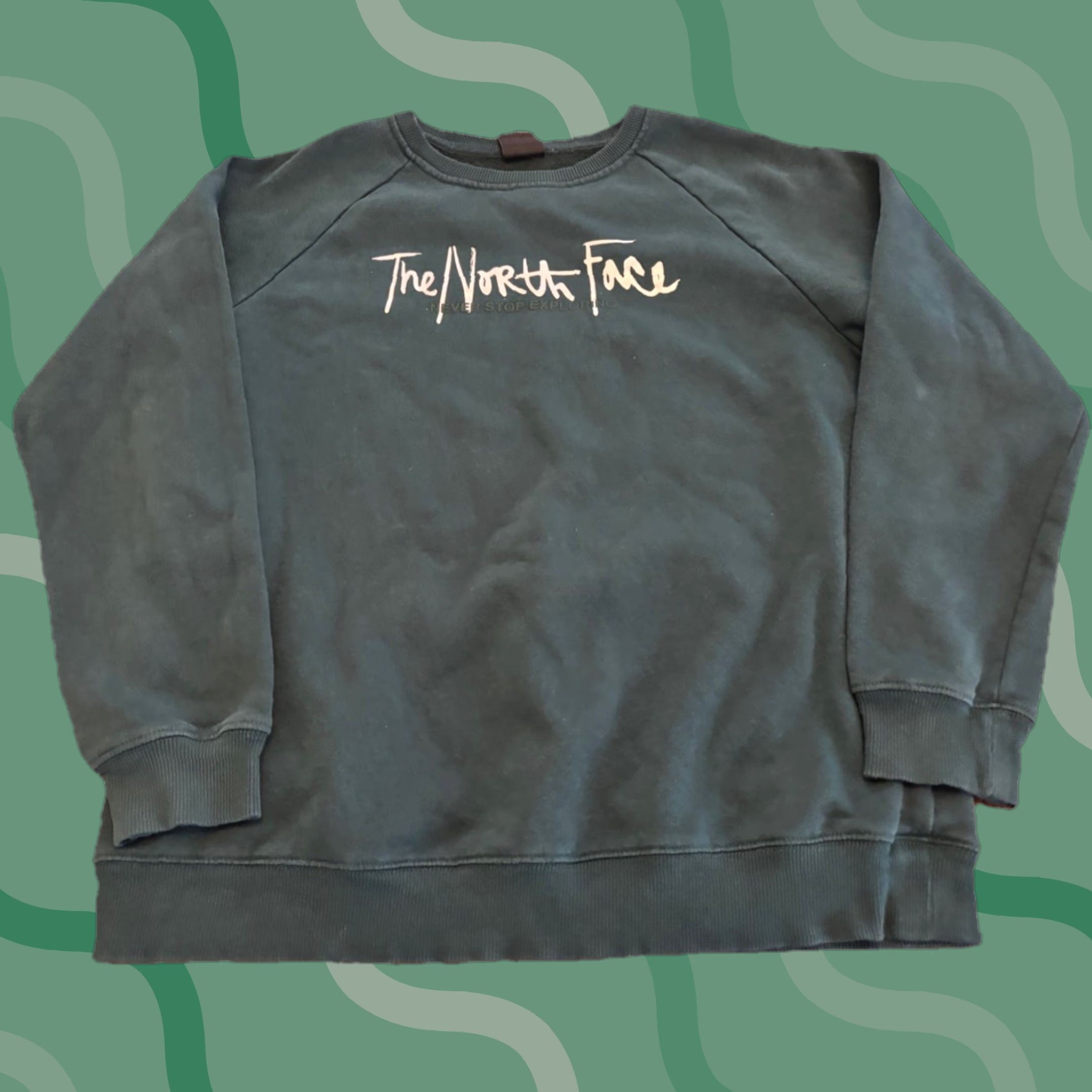 The North Face The North Face Womens Crewneck Sweatshirt M G6 Logo Graphic Print Raglan Sleeve Green Cotton Polyester Regular Size M Womens Season Fall Winter 2023? Size M / US 6-8 / IT 42-44 - 1 Thumbnail
