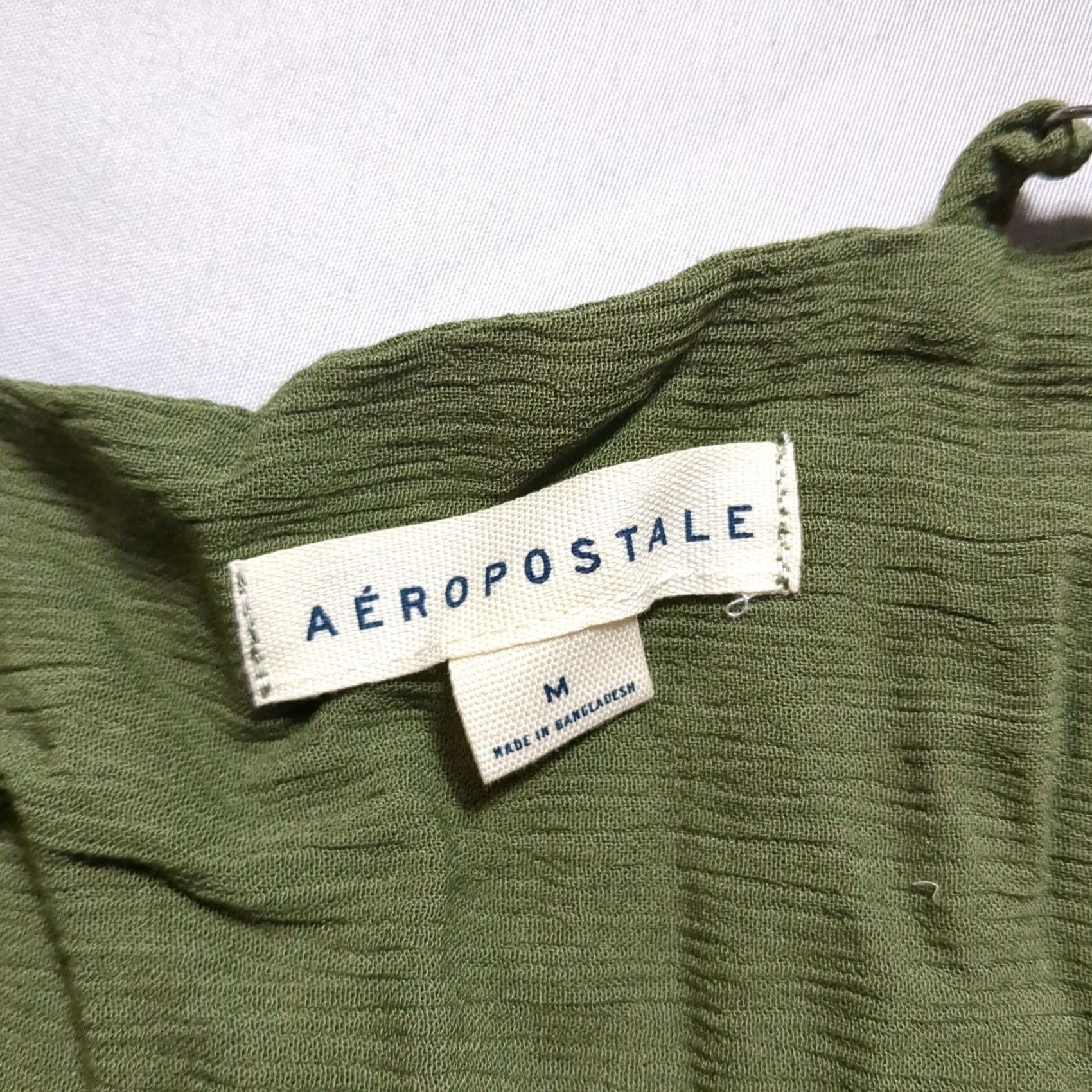 Aeropostale VINTAGE Aeropostale Bralette Top Shirt Womens Olive Green Lace Wrap Tie Bra M Green Floral Crochet Embroidered Festival boho Size M / US 6-8 / IT 42-44 - 4 Thumbnail