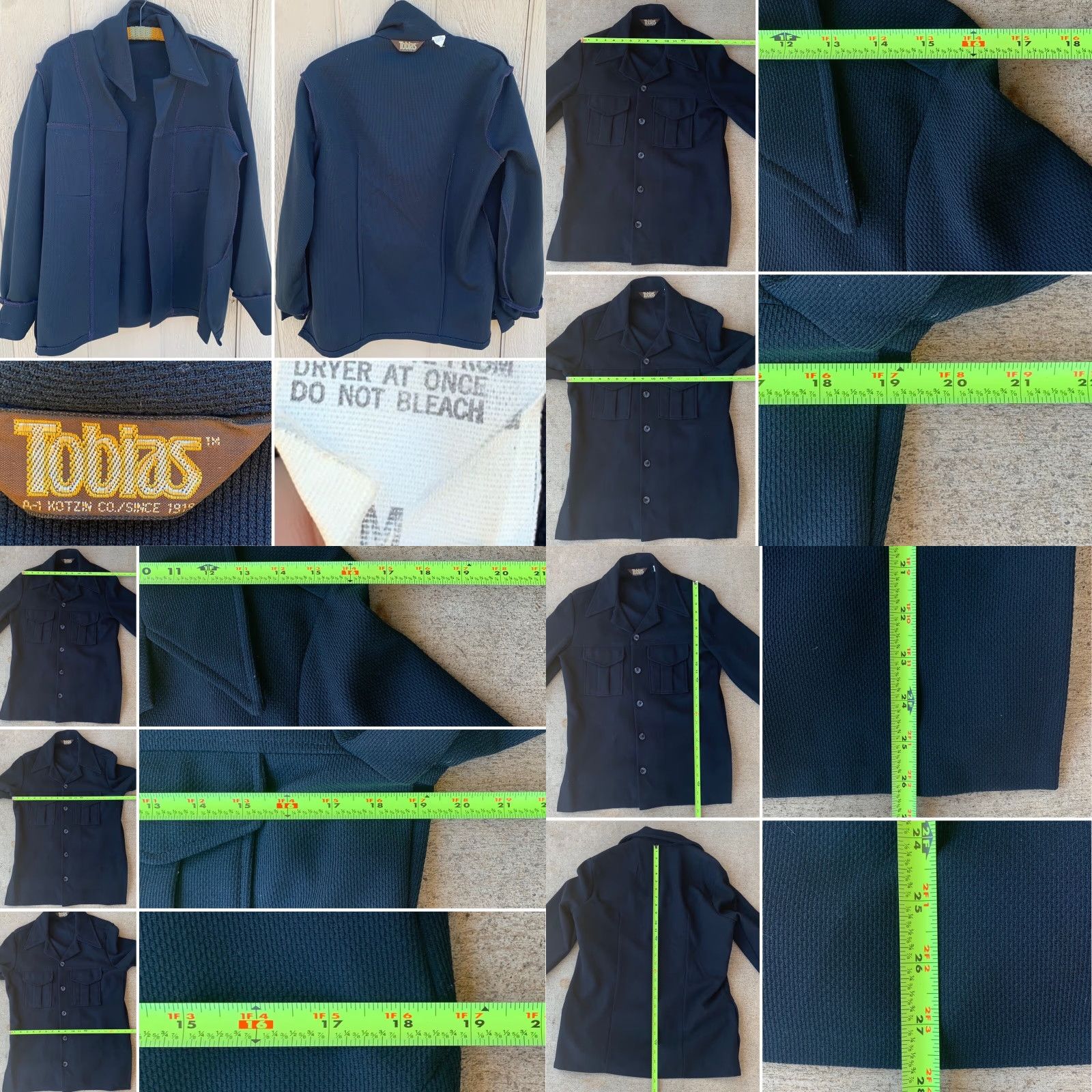 CO VINTAGE Tobias A-1 Kotzin Co Jacket Shirt Polyester M Hippy Disco 70s 1970s Mens/Adults 70s Blue Jacket Shirt Size US M / EU 48-50 / 2 - 8 Thumbnail