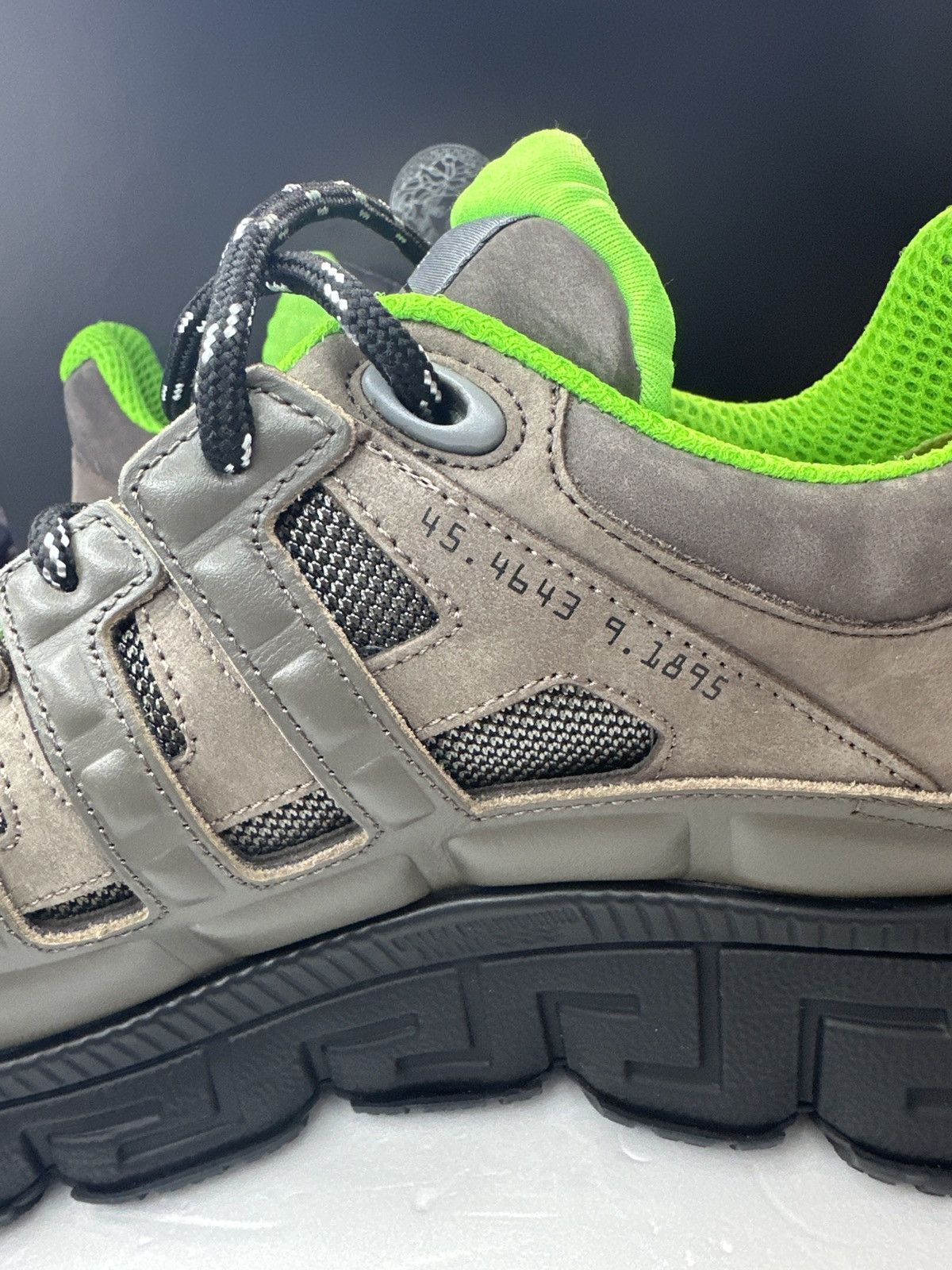 Versace Versace Trigreca Low Top Sneaker (Men) PEPPER/ TAUPE Size US 10 / EU 43 - 18 Thumbnail