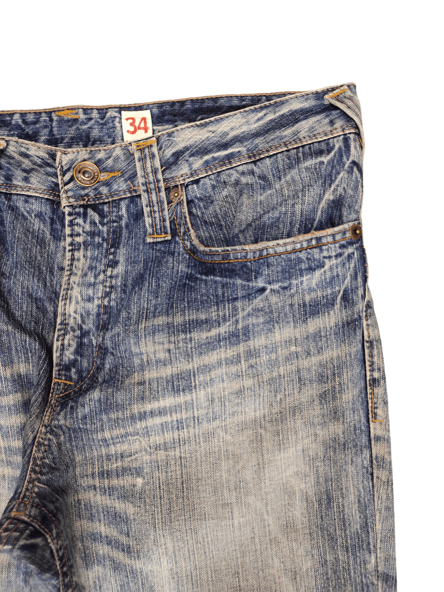 Japanese Brand Vintage Y2k Rush Hour Baggy Denim Wide Leg Undercover Style Size US 35 - 3 Thumbnail