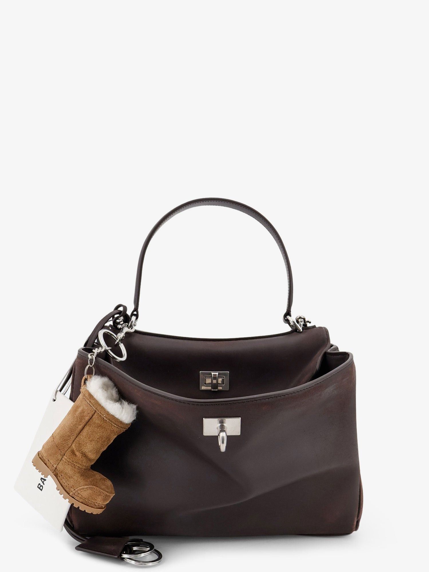 Balenciaga Rodeo S Leather Crossbody Bag With Vintage Motif Size ONE SIZE - 1 Thumbnail
