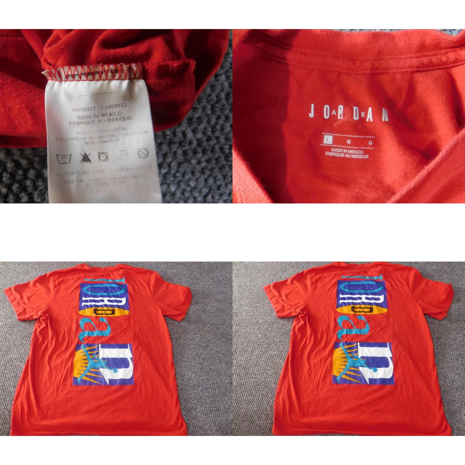 Jordan Brand Air Jordan Shirt Large Mens red Retro classic nike graphic casual nba Size US L / EU 52-54 / 3 - 8 Thumbnail