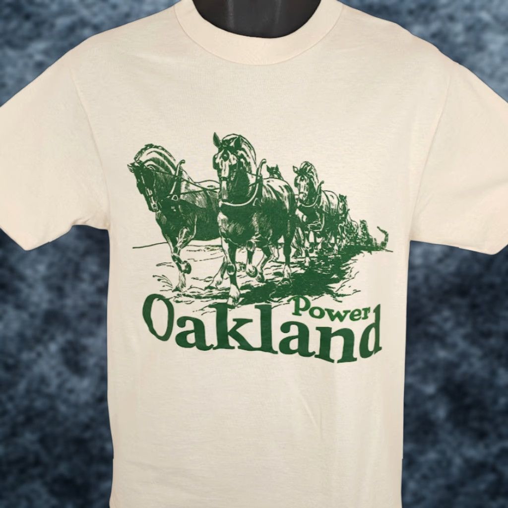 Vintage Oakland T Shirt Mens Size Small Cream Horse Power Retro Advertising NEW Mens Size US S / EU 44-46 / 1 - 1 Thumbnail