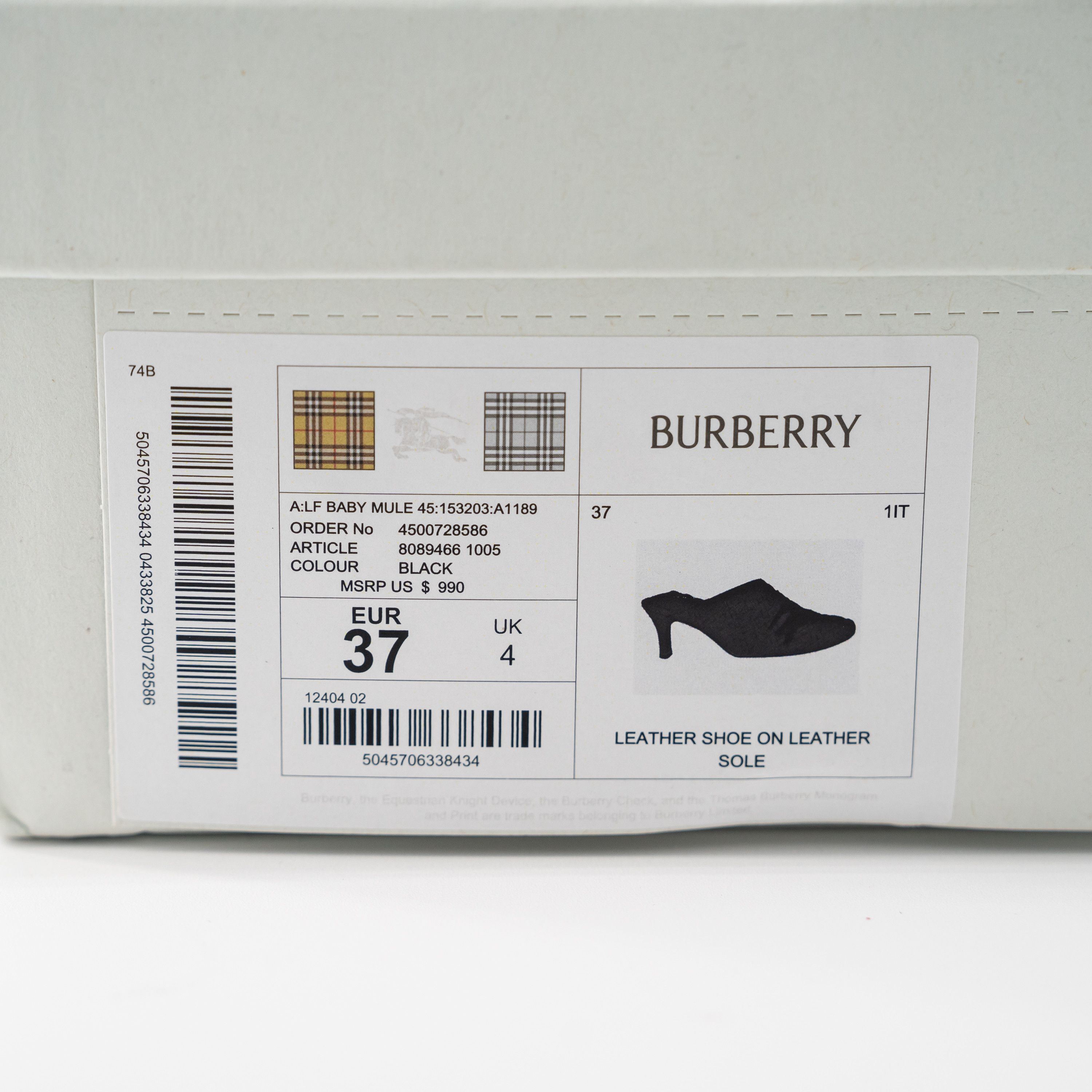 Burberry 37eu 7us Burberry Leather Kitten Hill Baby Mules EKD Black Size US 7 / IT 37 - 11 Thumbnail