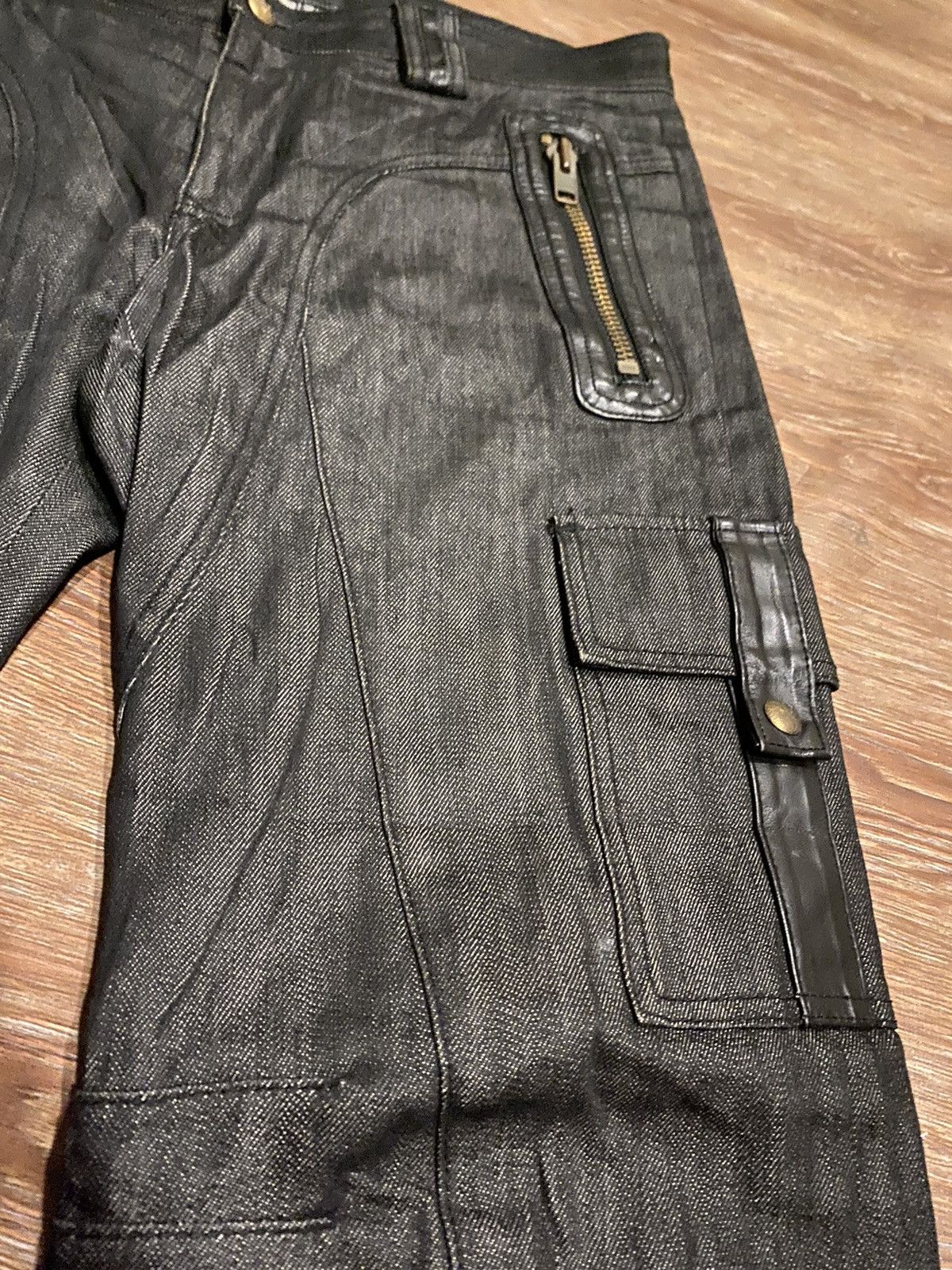 Japanese Brand Flare jeans Kenji Ito multi pocket low boot cut Size US 33 - 4 Thumbnail
