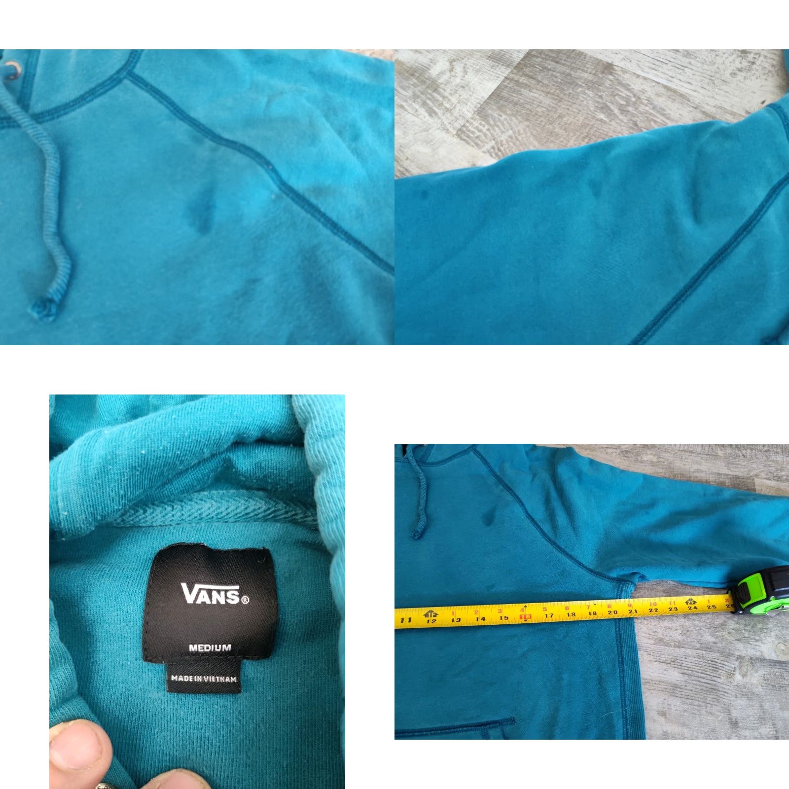 Vans VANS Off The Wall Hoodie Mens M Pullover Sweatshirt Teal Y2K Retro Skateboarding Streetwear Size US M / EU 48-50 / 2 - 8 Thumbnail