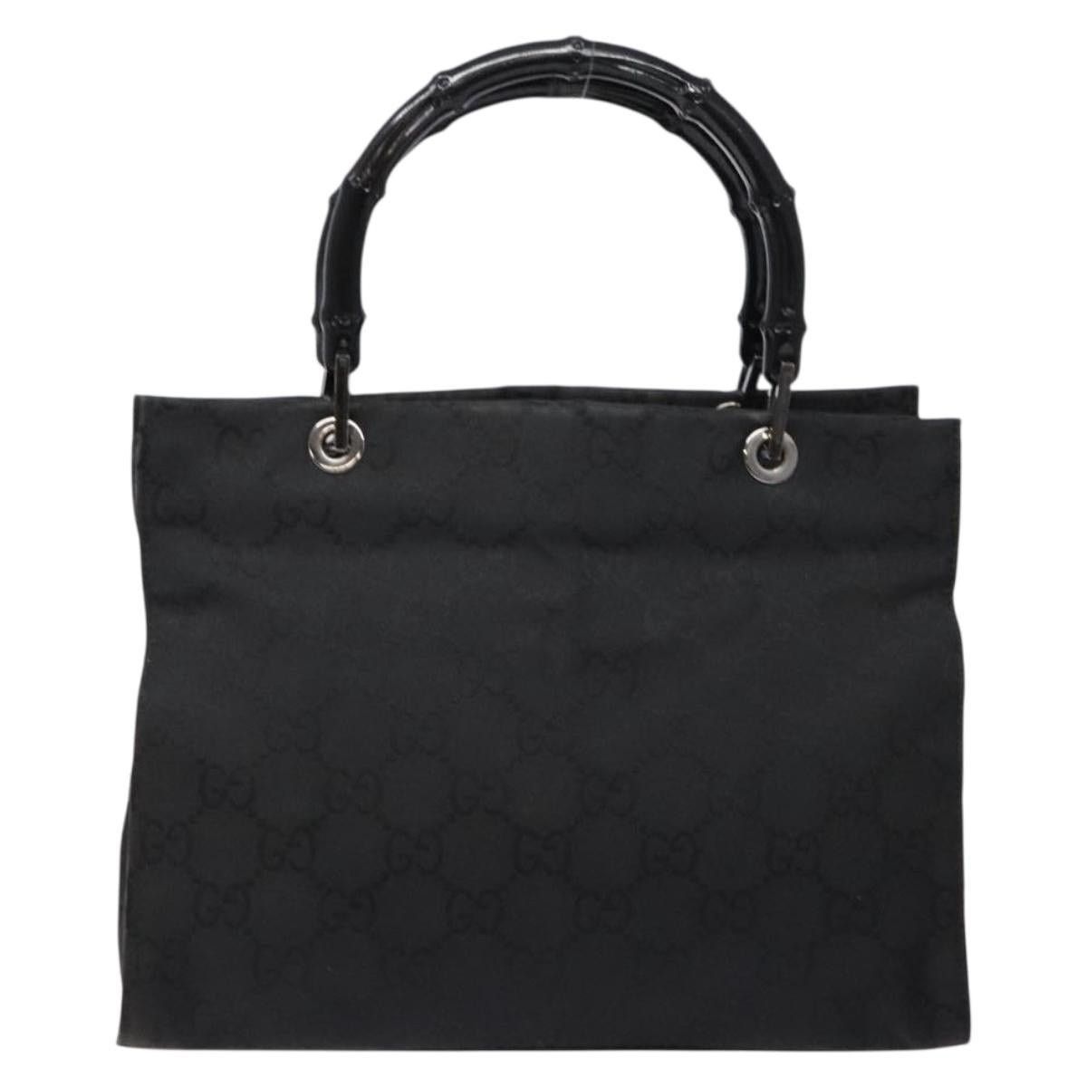 Gucci GUCCI GG Canvas Bamboo Hand Bag Nylon Black Silver 002 002 Size ONE SIZE - 2 Thumbnail