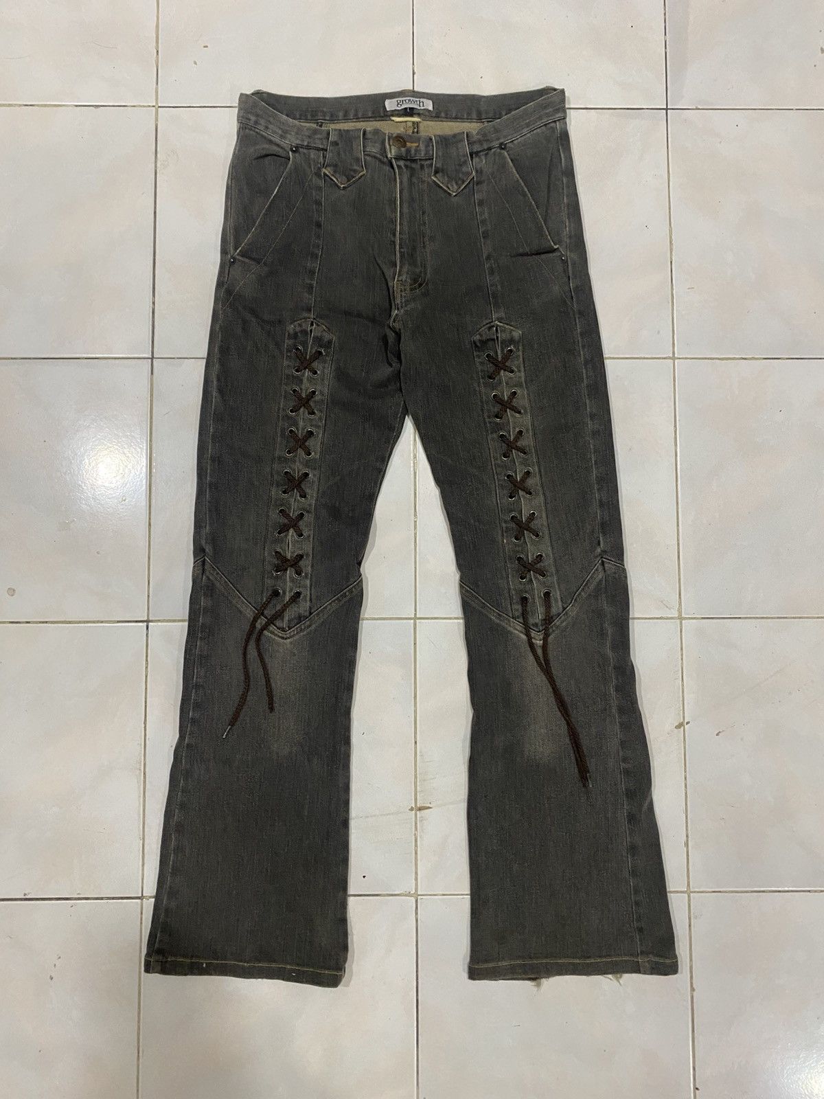 14th Addiction Growth Lace Up Faded Black Bootcut Pant Size US 30 / EU 46 - 1 Thumbnail