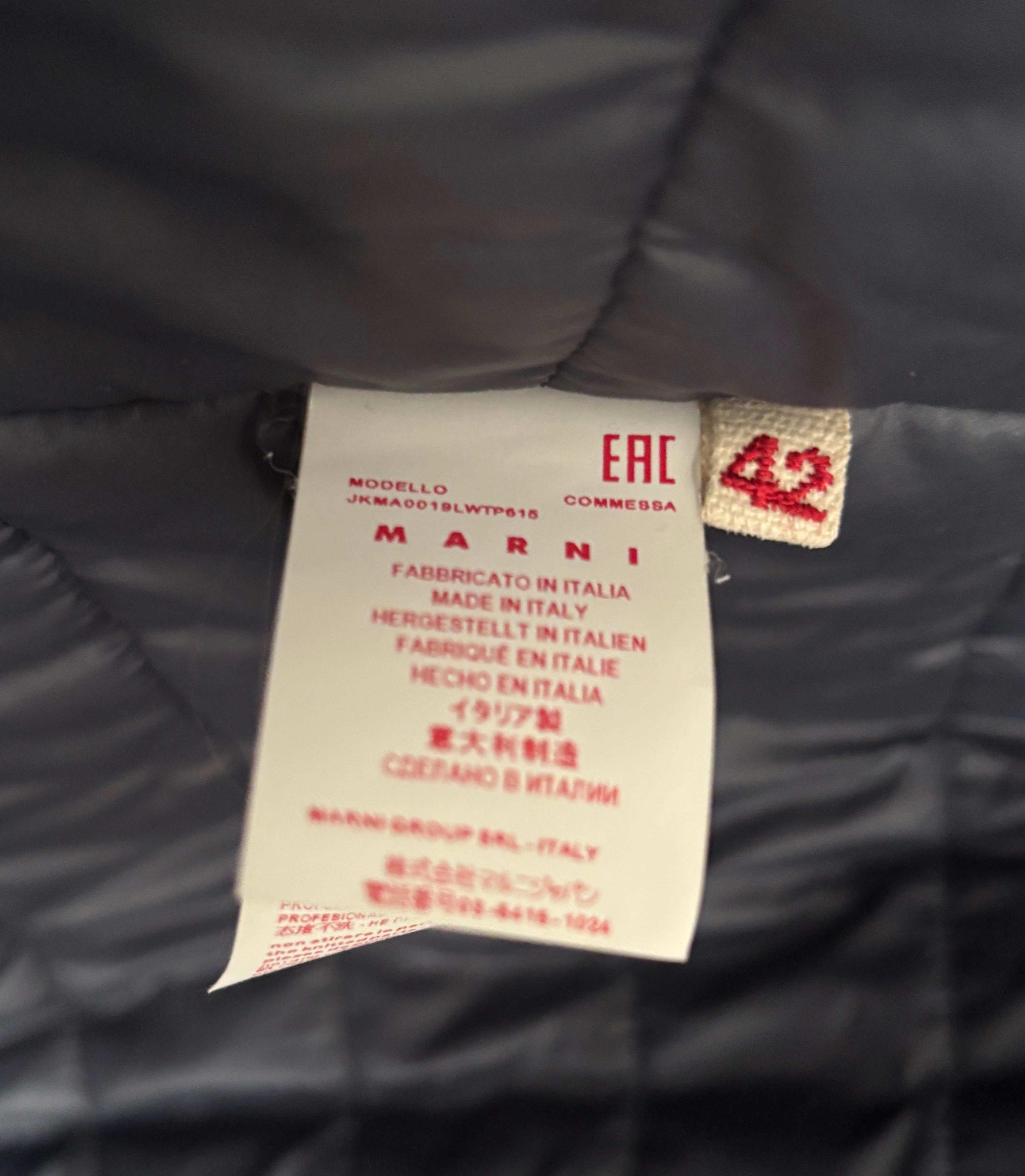 Marni $2160 Navy Burgundy Long Quilted Technical Jacket 42 / 6 Size M / US 6-8 / IT 42-44 - 7 Thumbnail