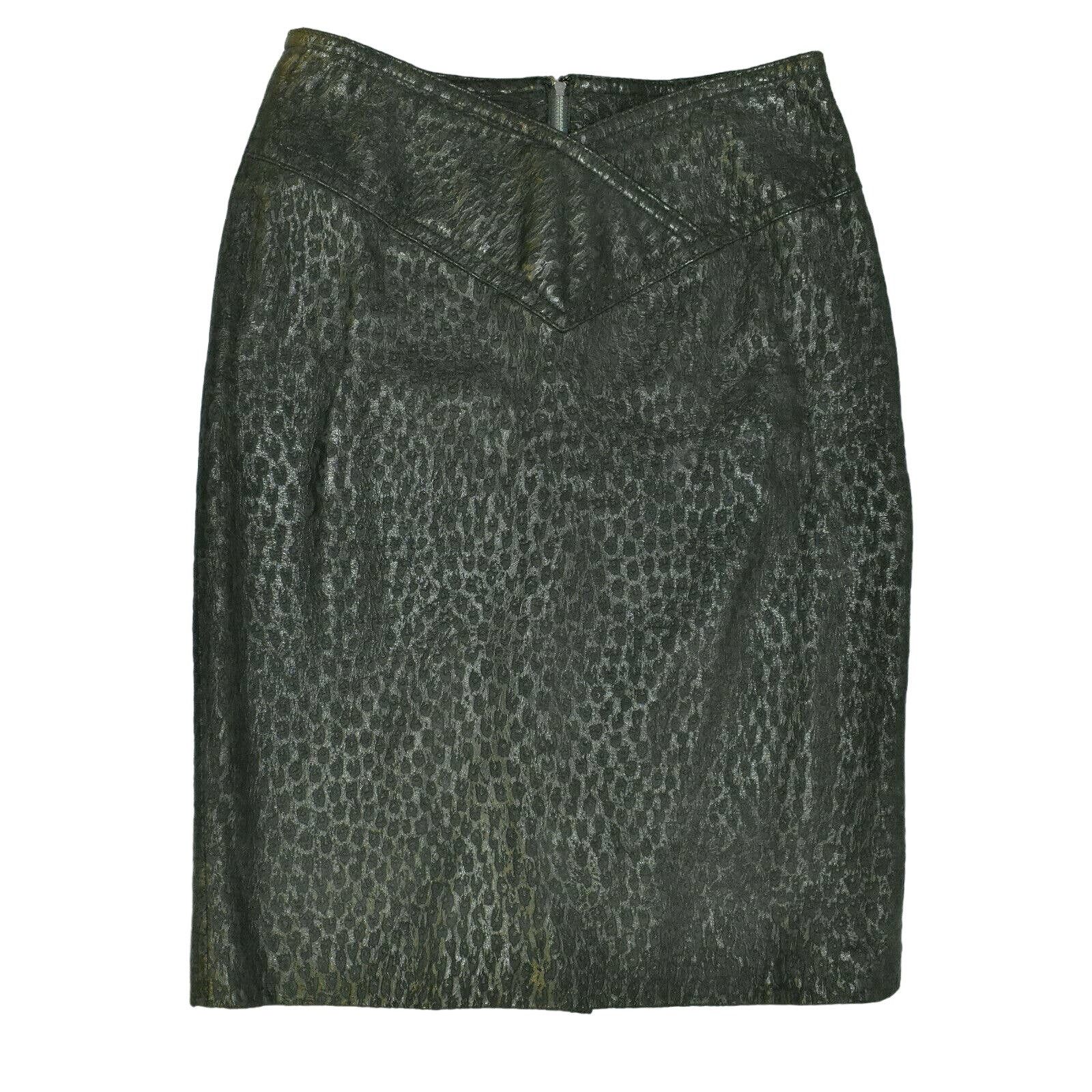 Bruno Magli A6 Vintage BRUNO MAGLI Textured Leather Pencil Skirt Size 12 Size 34" / US 12 / IT 48 - 1 Thumbnail