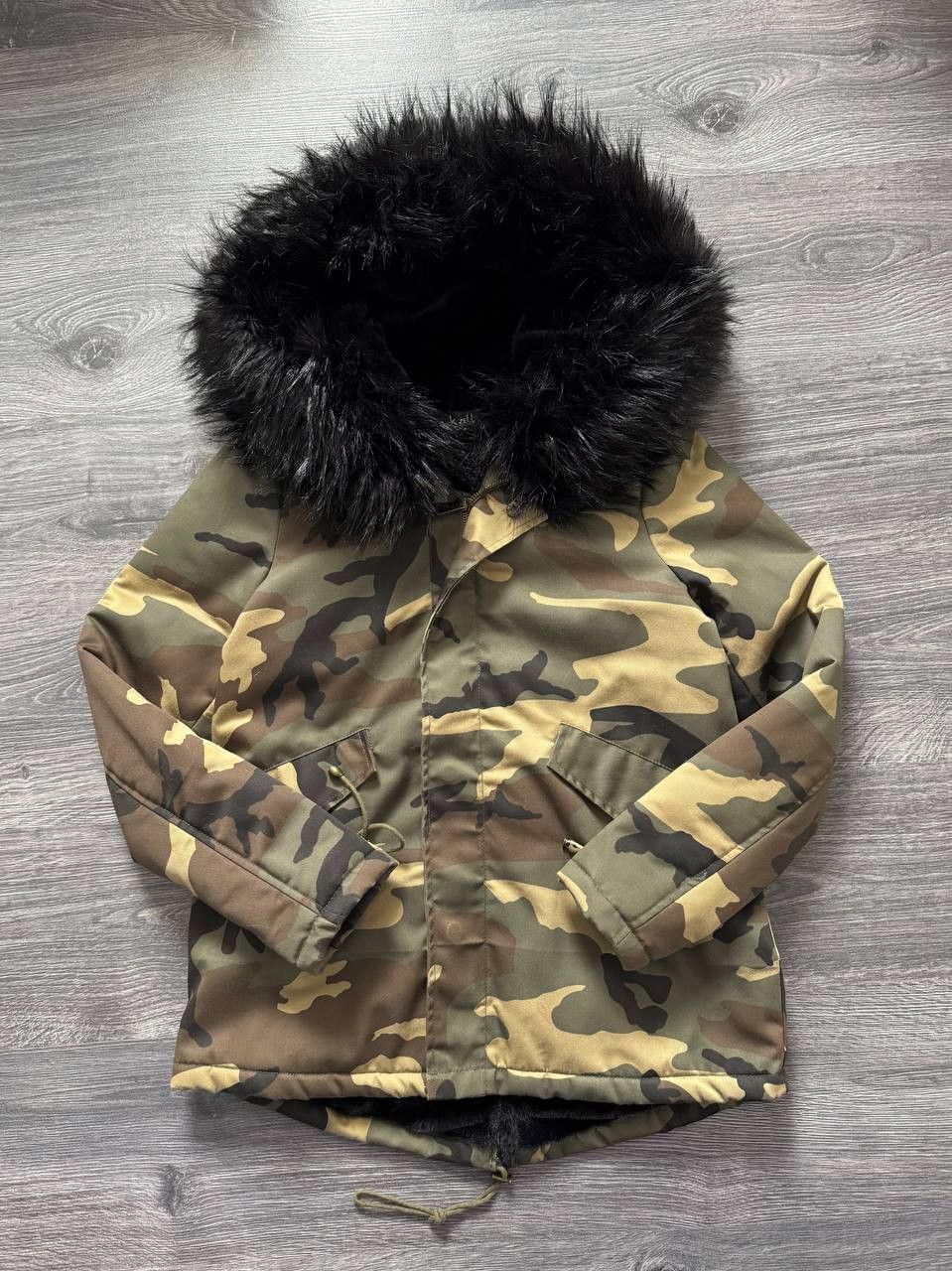 Japanese Brand Y2K Faux Fur Camo Parka Jacket Japan Style Size S / US 4 / IT 40 - 7 Thumbnail