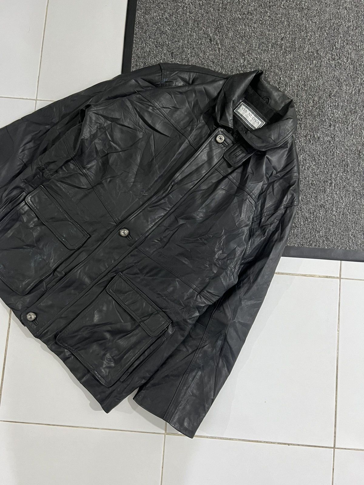 Genuine Leather VIA NUOVA PELLE COWSKIN LEATHER JACKET Size US XL / EU 56 / 4 - 5 Thumbnail