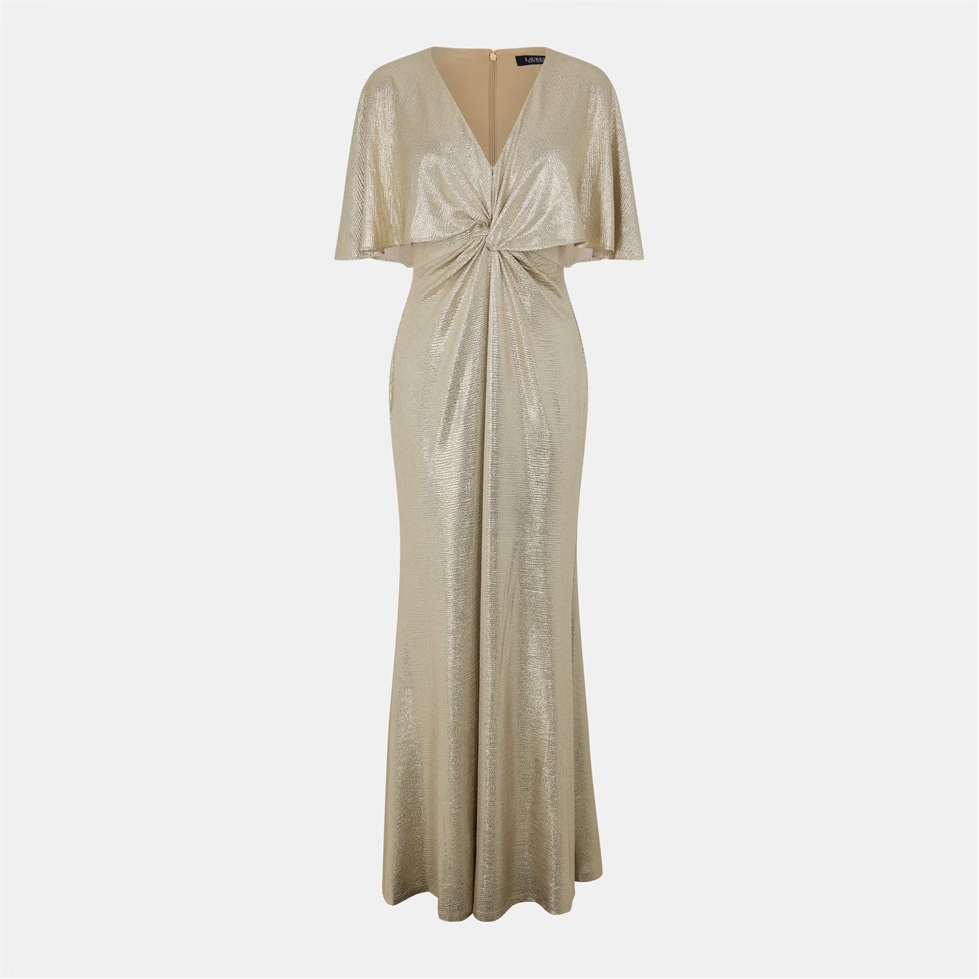 Lauren Ralph Lauren o1g2r1mq0825 Phinya Gown in Birch Tan/Gold Size M / US 6-8 / IT 42-44 - 1 Thumbnail