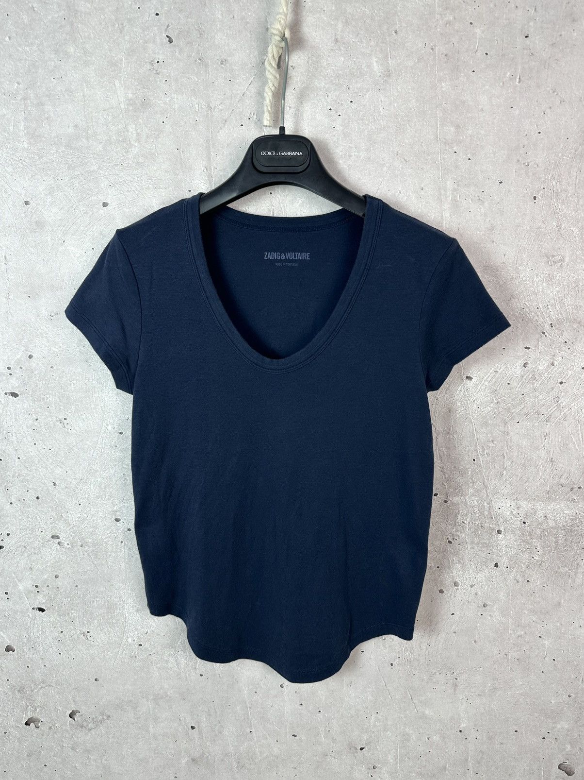 Zadig & Voltaire Zadig&Voltaire Navy Blue Cotton V-neck Short Sleeve T-shirt Size S / US 4 / IT 40 - 2 Thumbnail