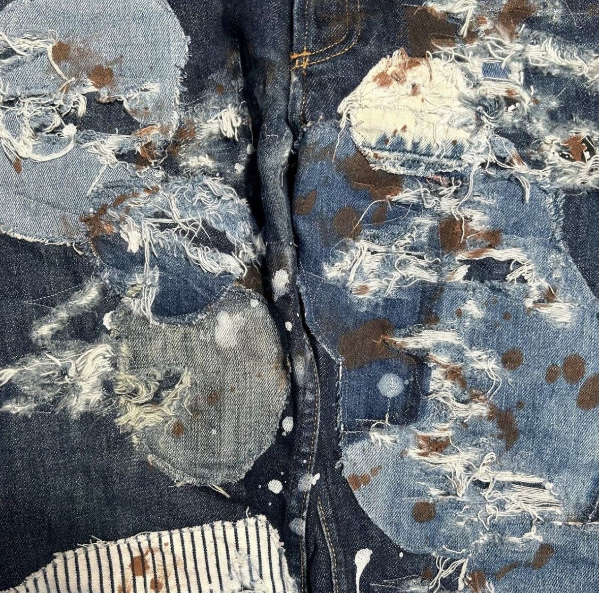 A.P.C. Boro APC Paint Splattered Japanese Denim. Size 32 x 29 Size US 32 / EU 48 - 4 Thumbnail