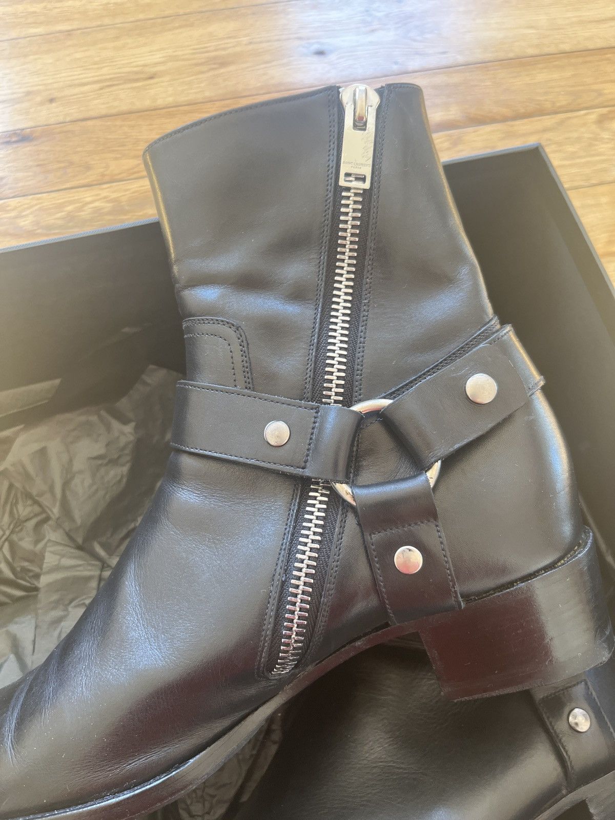 Saint Laurent Paris Saint Laurent 2013 Wyatt 43.5/10.5 black leather Hedi era Size US 10.5 / EU 43-44 - 2 Thumbnail