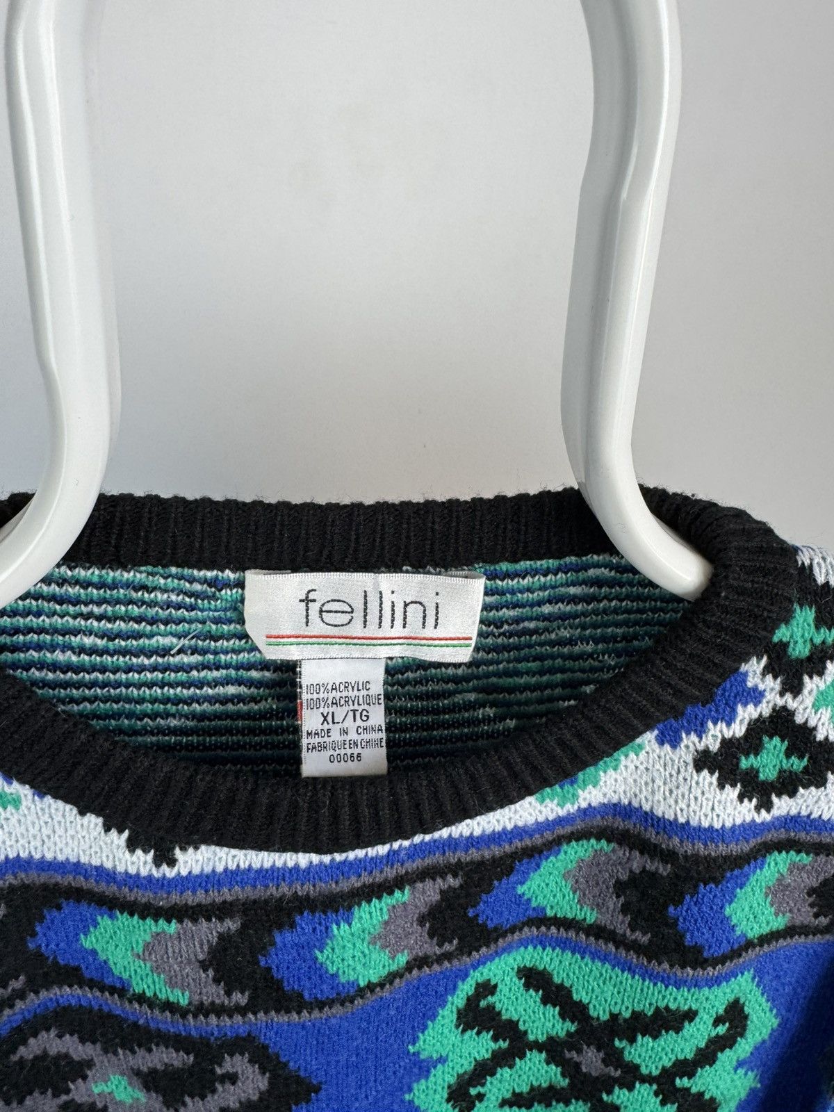 Vintage Vintage Fellini Multicolour Oversized Acrylic Sweater Size US XL / EU 56 / 4 - 3 Thumbnail