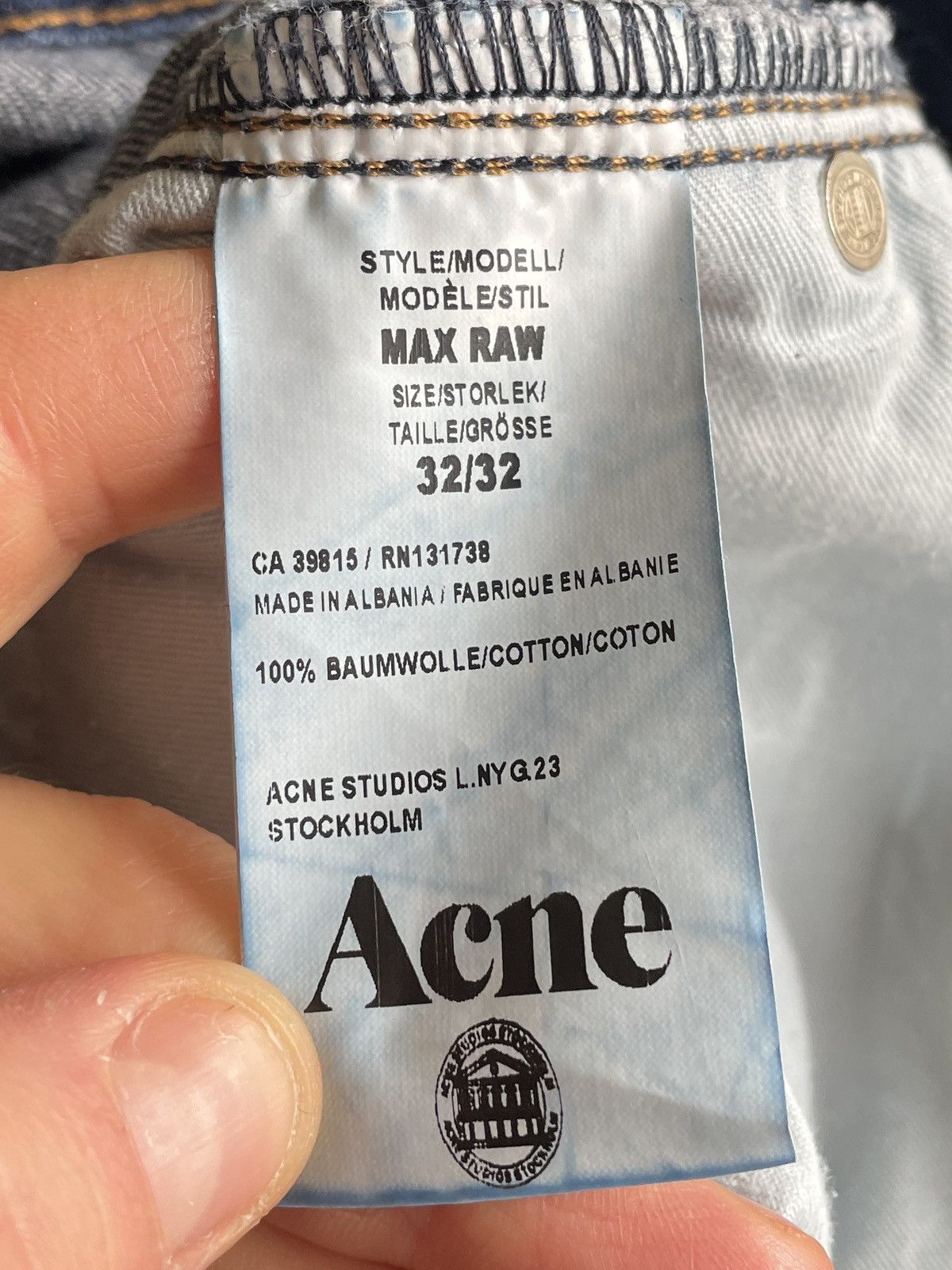 Acne Studios Acne Studios Max Raw Men’s Denim Pants Trousers 32x32 Size US 32 / EU 48 - 10 Thumbnail