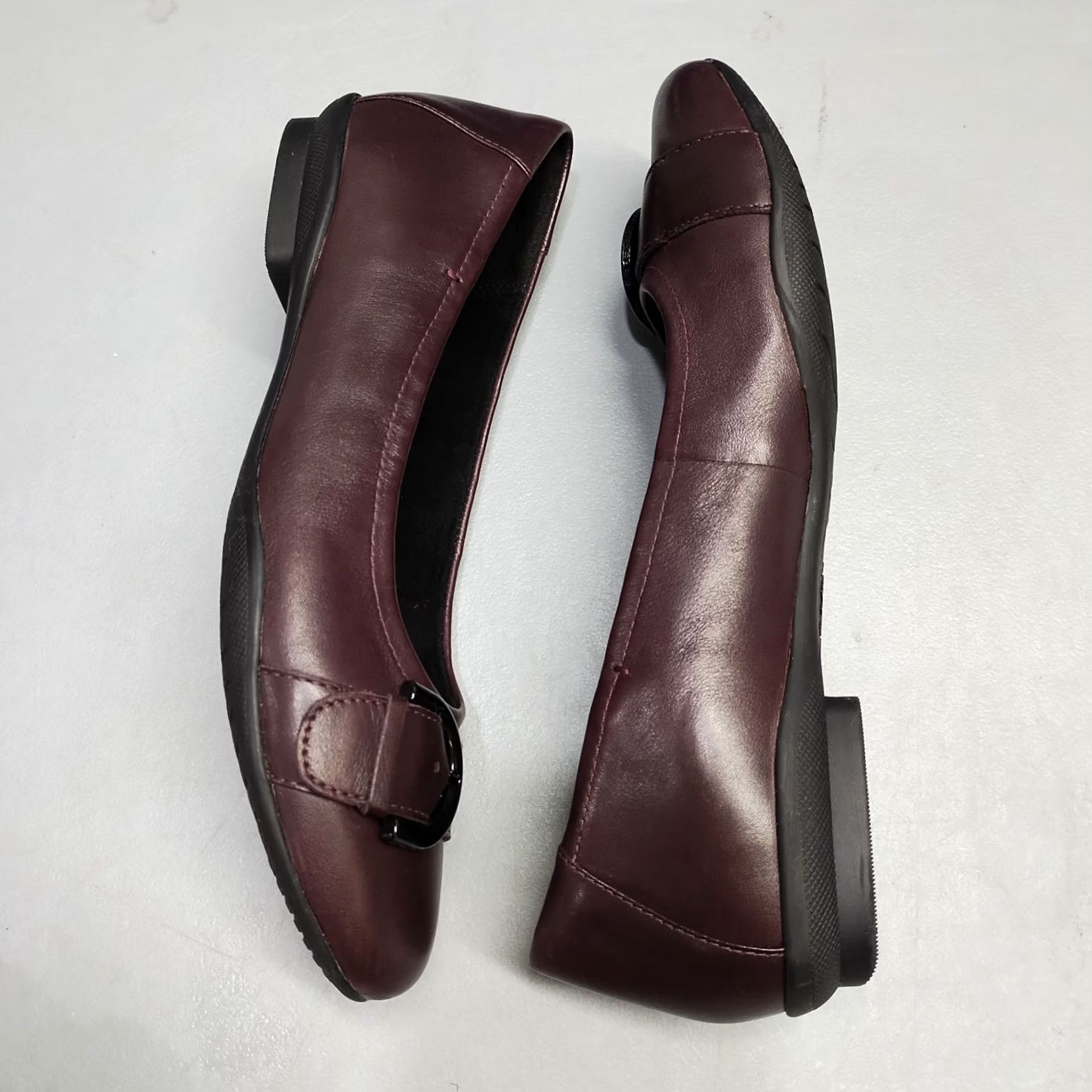 Clarks Clarks Ballet Flats Womens Size 8.5M Burgundy Neenah Lark Unstructured Flat Shoes Shoes Dress, Casual, Travel Size US 6 / IT 36 - 3 Thumbnail