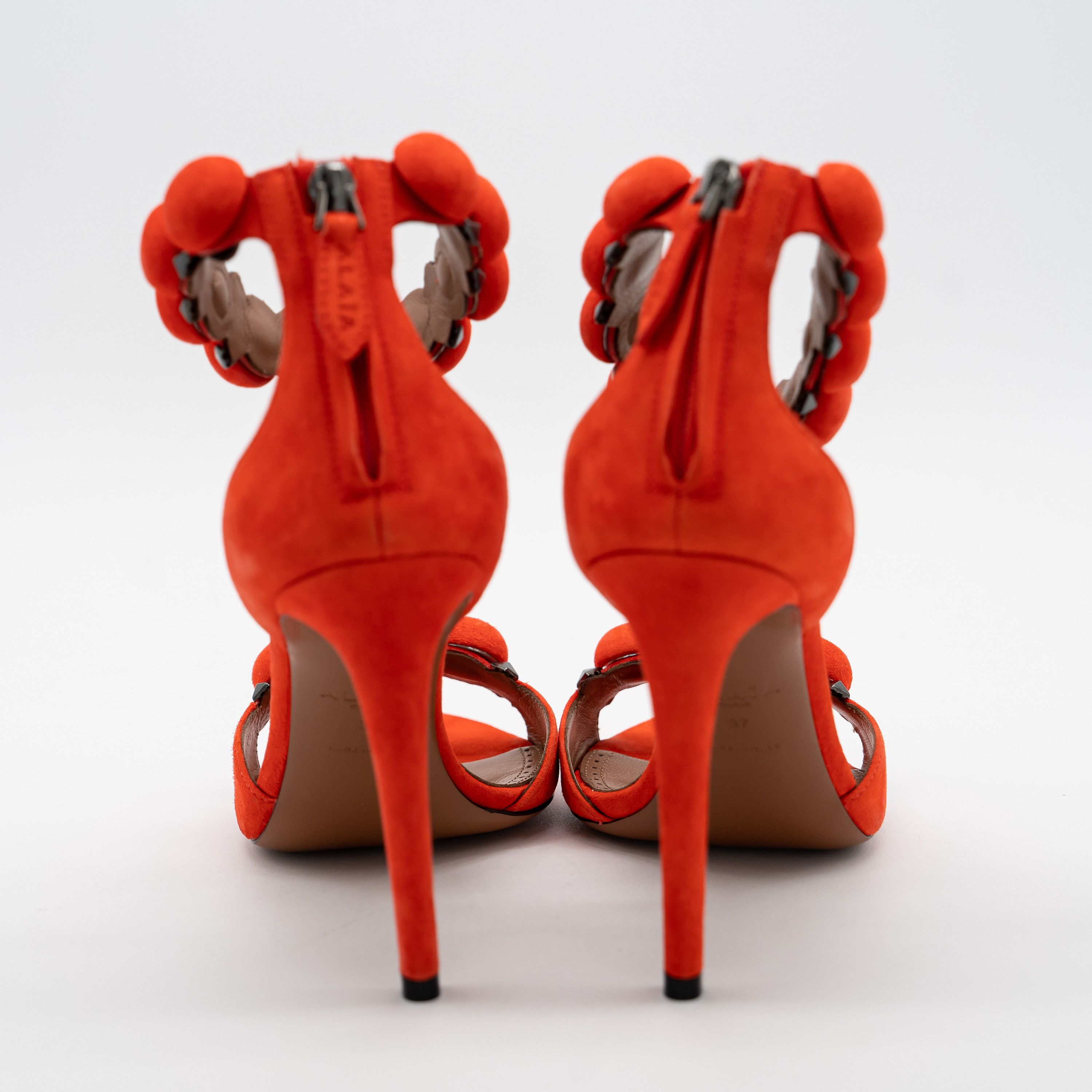 Alaia 37eu 7 US Alaia La Bombe 90 Red Sandals Strap Suede Heels Size US 7 / IT 37 - 4 Thumbnail